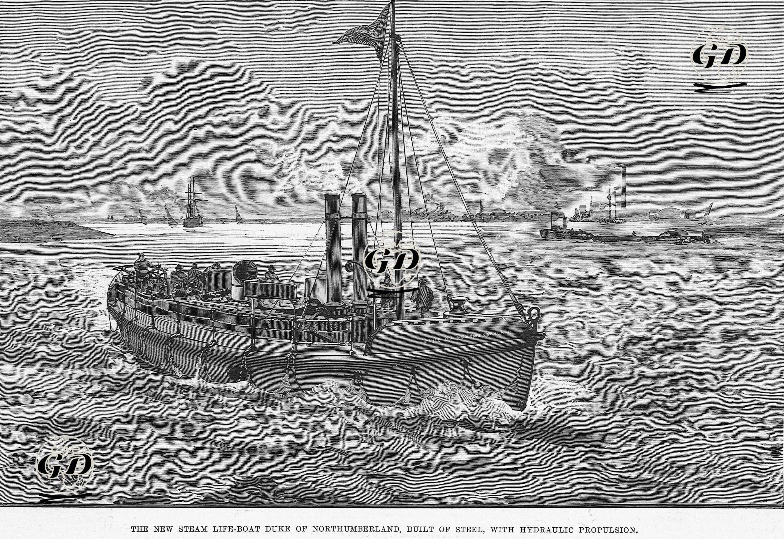 Çelikten Yapılma ve Hidrolik İtişli "Duke Of Northumberland" İsimli Buharlı Filika -  - 1890