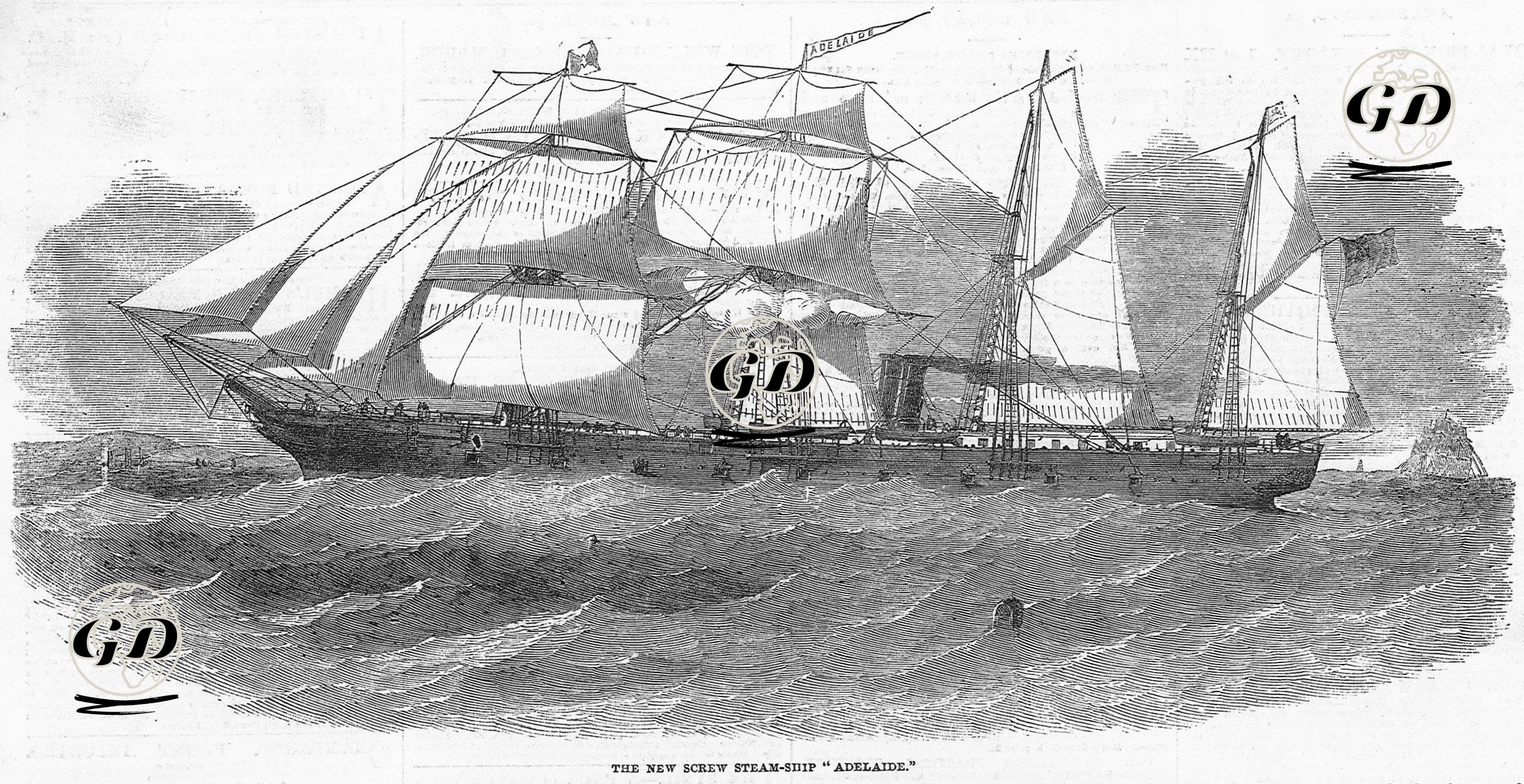 Uskurulu (Pervaneli) Buharlı Gemi "Adelaide"  -  - 1852