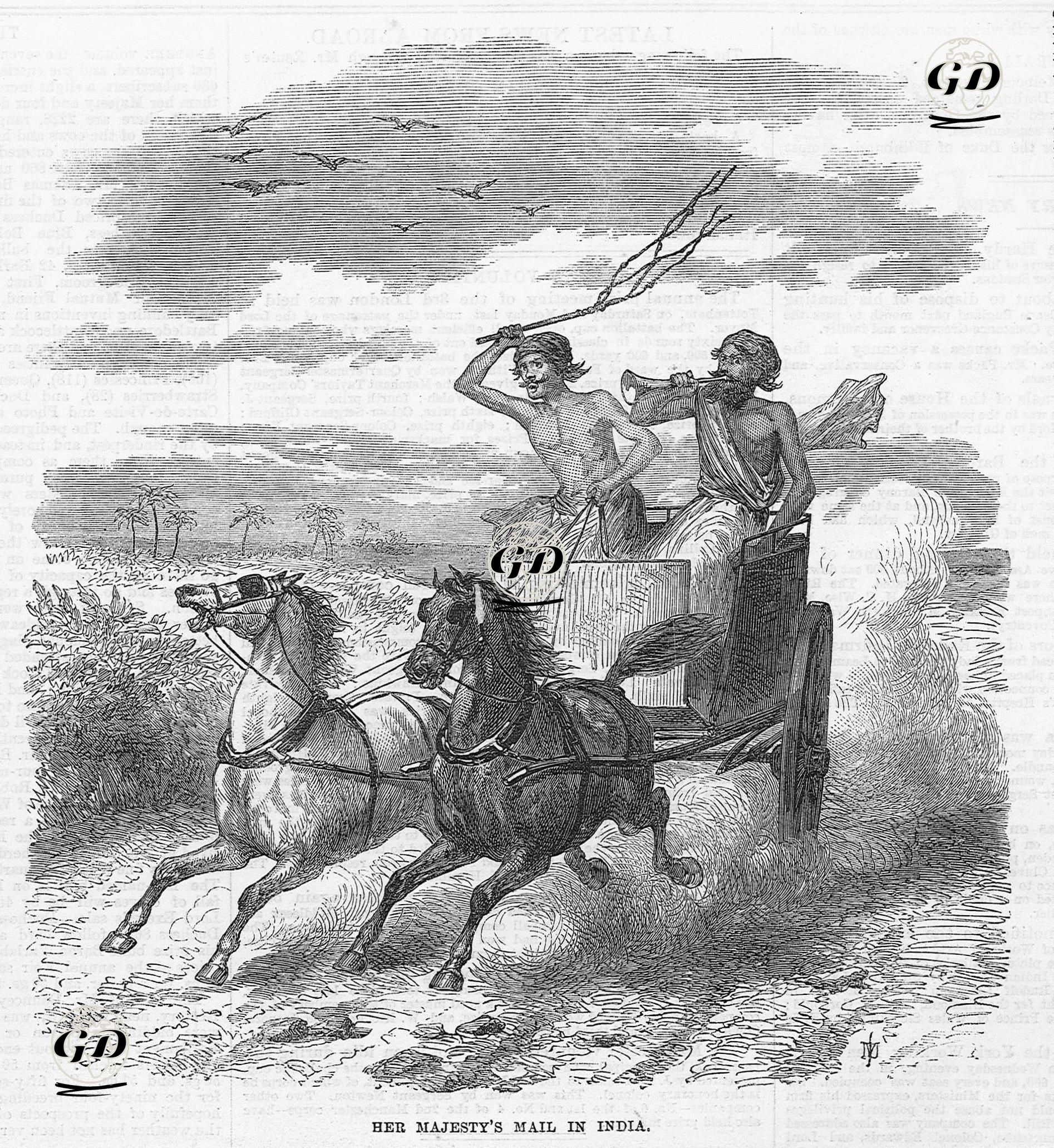 Hindistan'da Posta At Arabası  -  - 1867