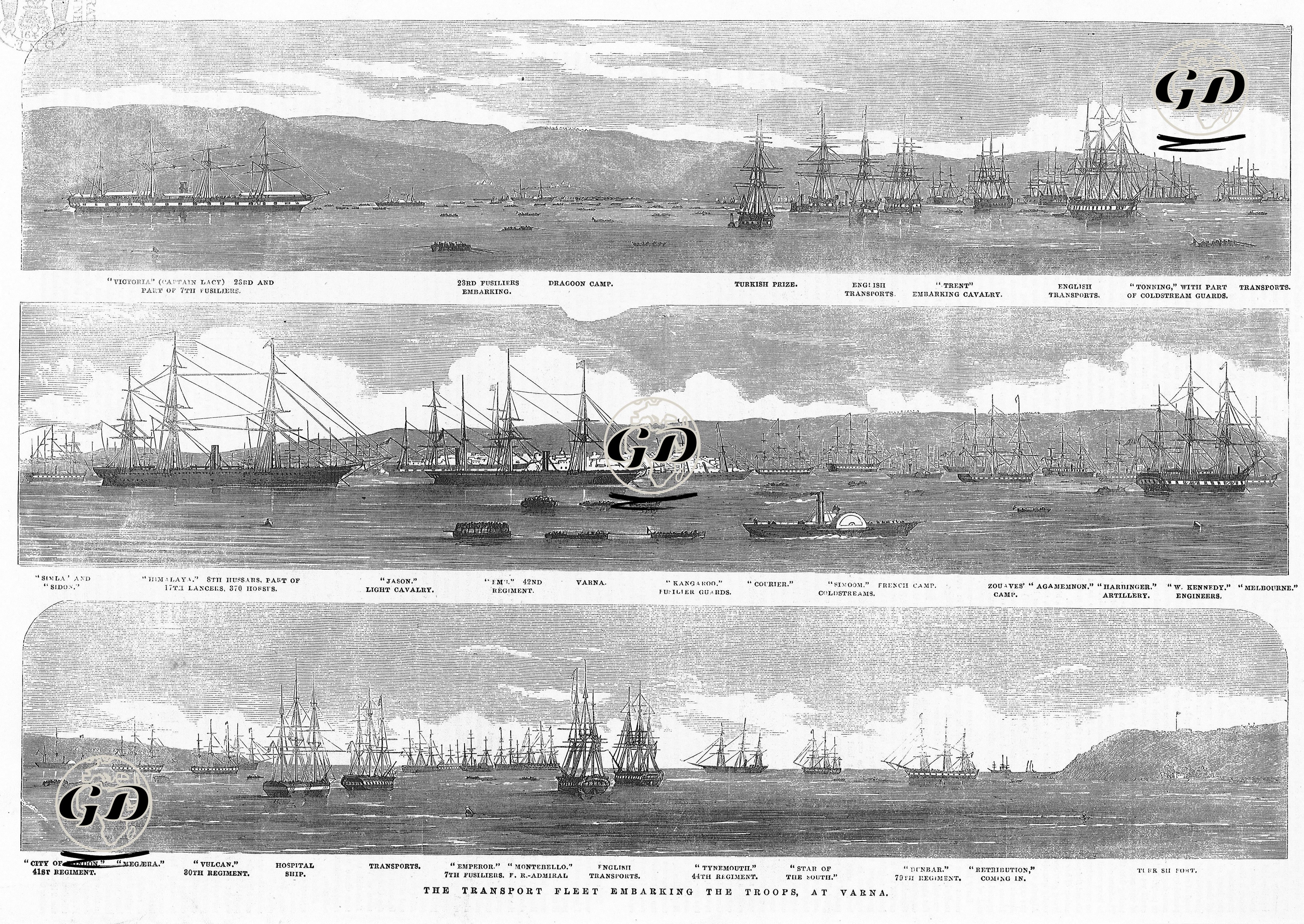 The Transport Fleet Embarking The Troops At Varna  -  - 1854