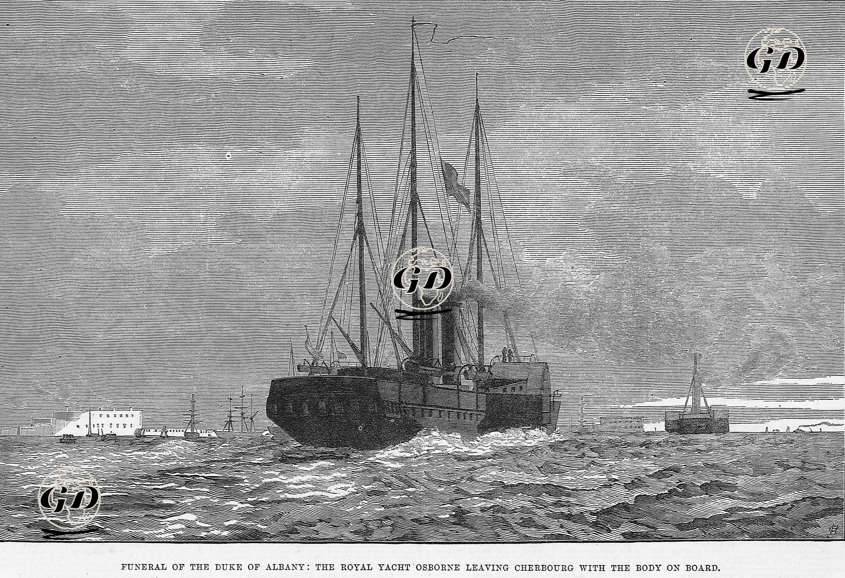 Albany Dükünün Cenazesi Götüren Kraliyet Yatı "Osborne" -  - 1884