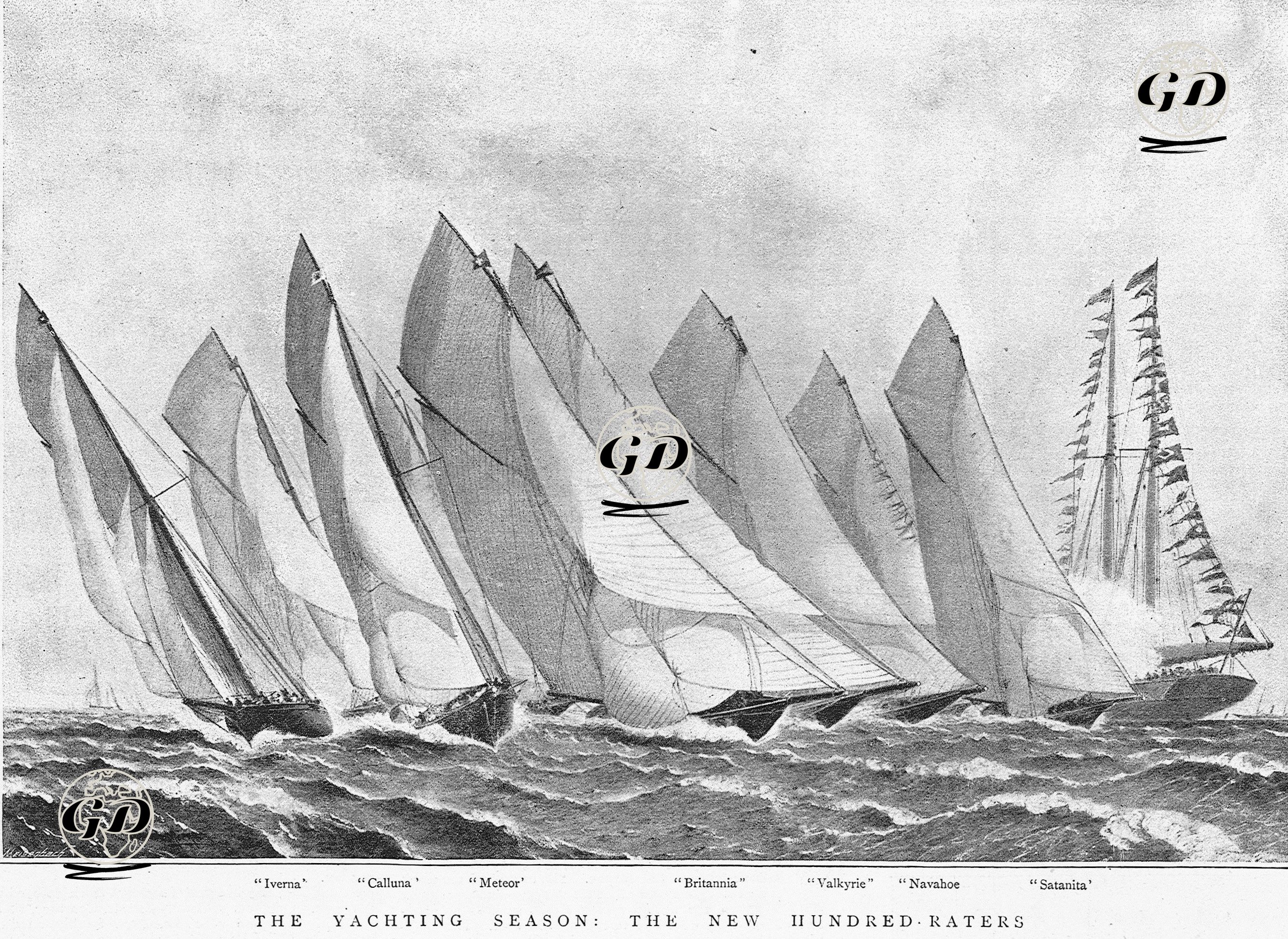 Yat Yarışları, "İverna", "Calluna", "Meteor", "Britannia", "Valkyrie", "Navahoe" ve "Satanita" İsimli Yatlar  -  - 1893