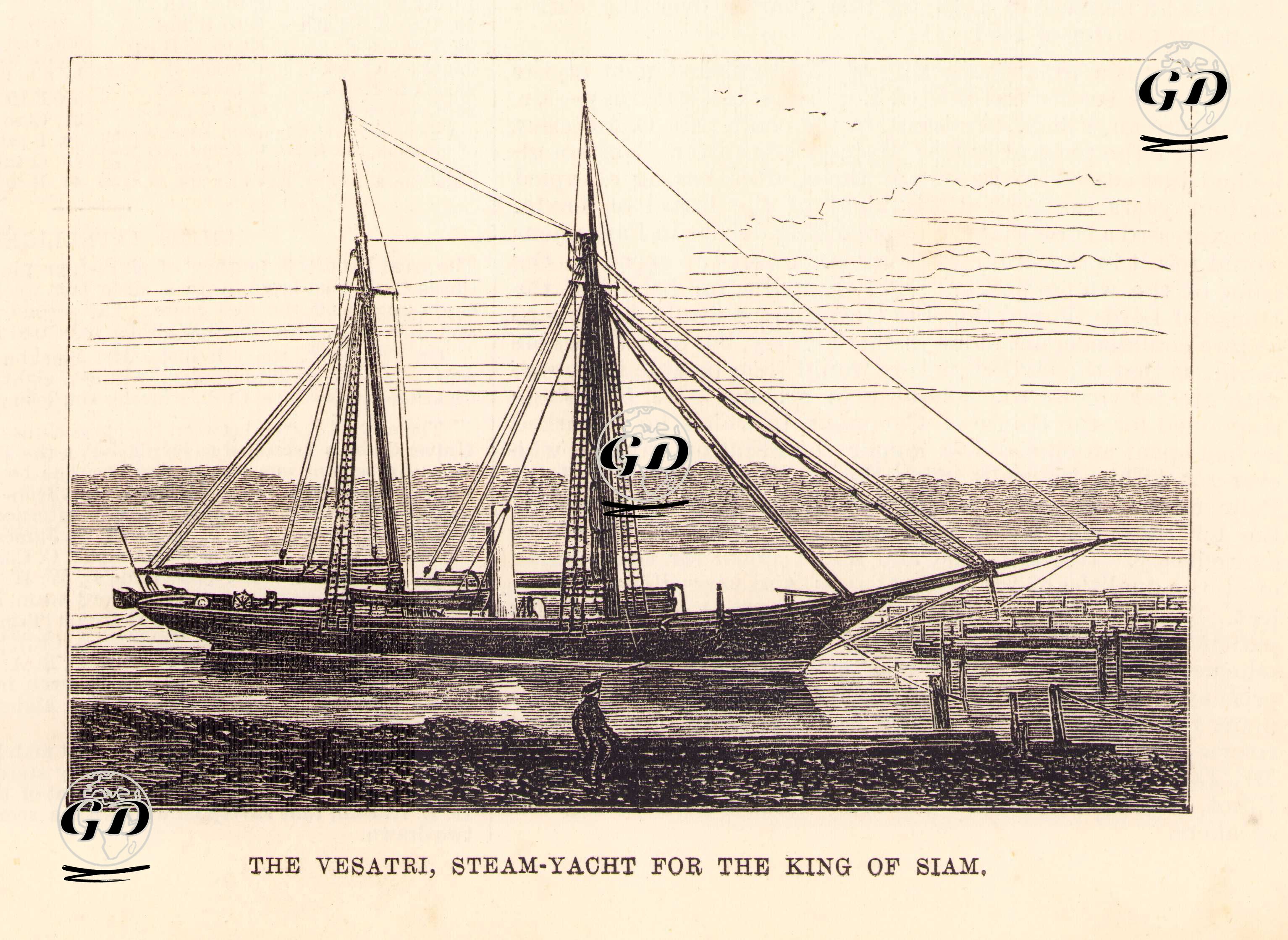 Tayland (Siyam) Kralının Buharlı Yatı "Vesatri"  -  - 1878