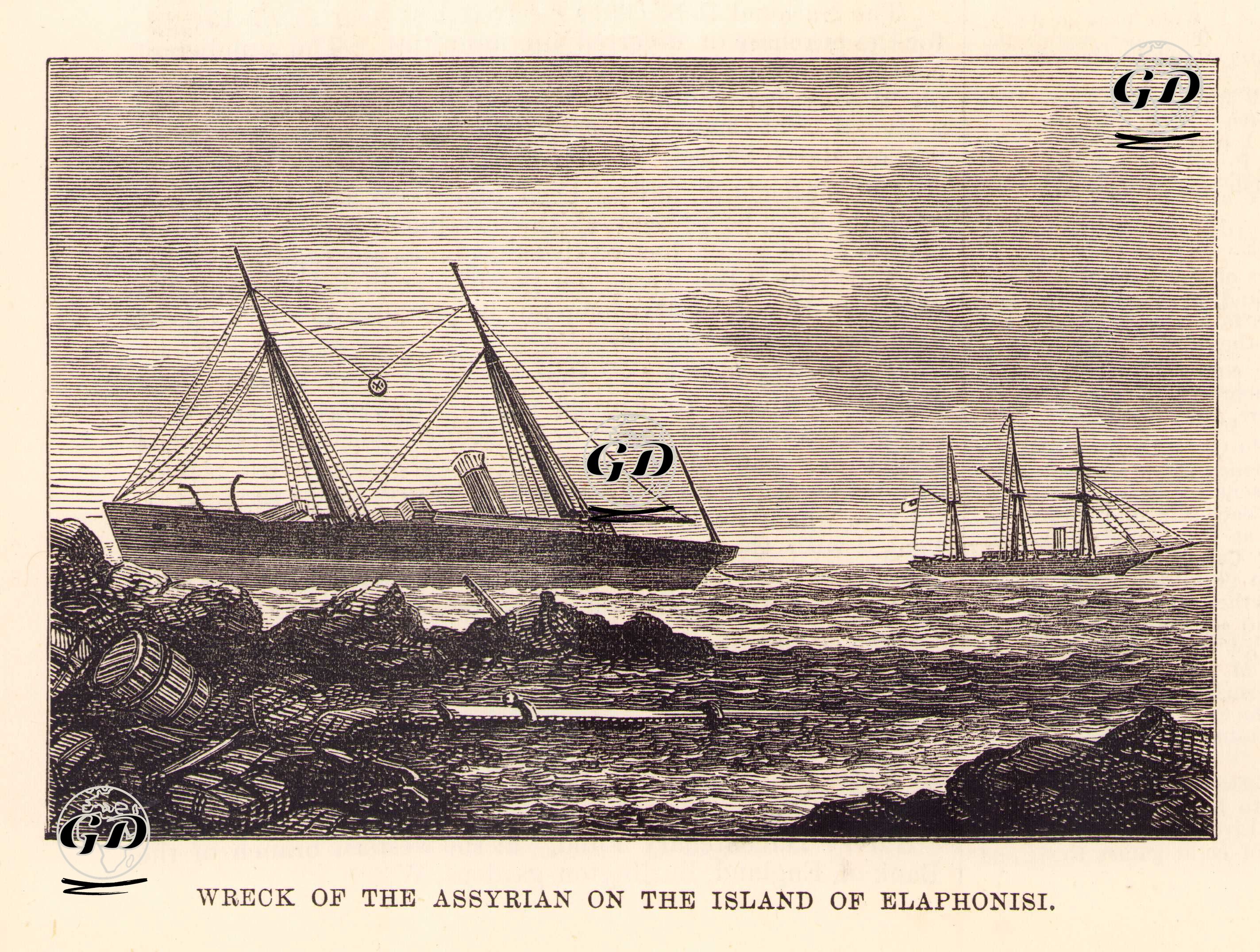 Elafonisi Adasında "Assyrian" Gemisinin Enkazı  -  - 1878