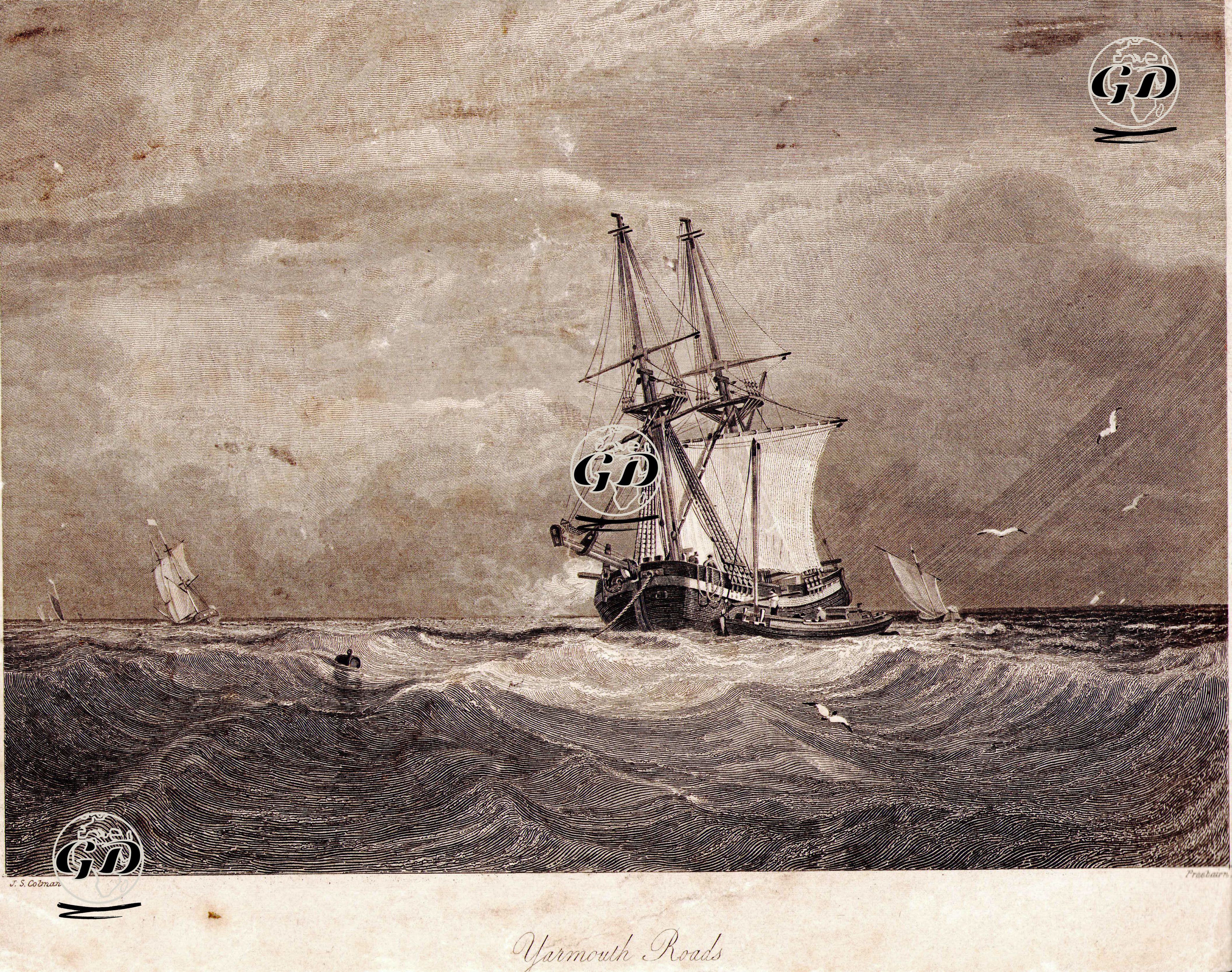 Zorlu Yarmouth Denizi - John Sell Cotman (1782-1842) - 1832