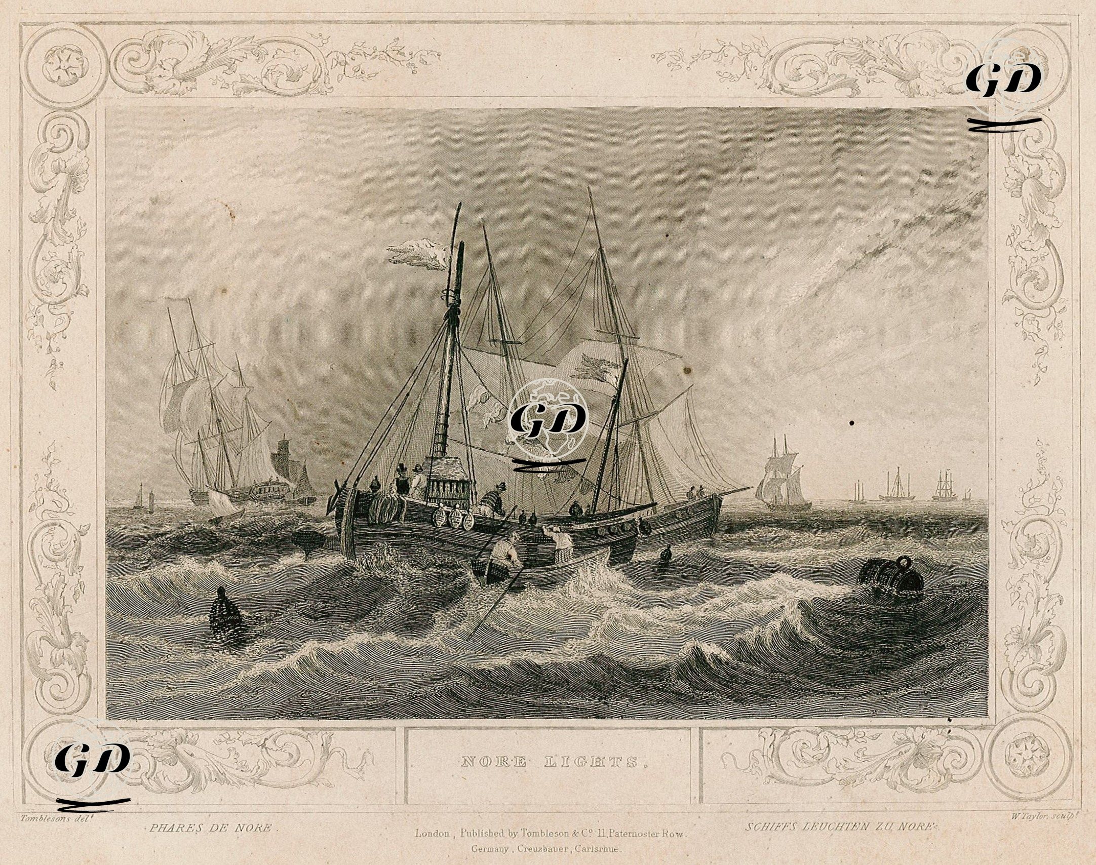 Thames Nehrinin Girişinin Işıkları - William Tombleson (1795-1846) - 1834