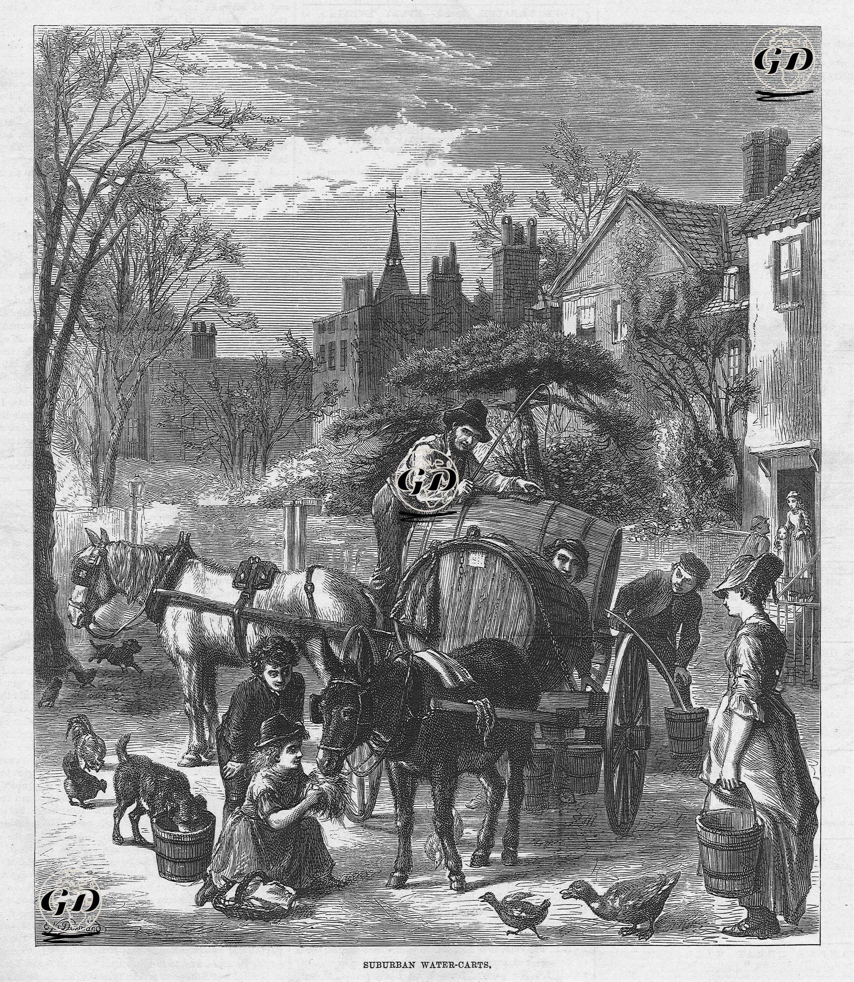 Suburban Water Carts  - Ebenezer Newman Downard (Active 1849-1889) - 1875