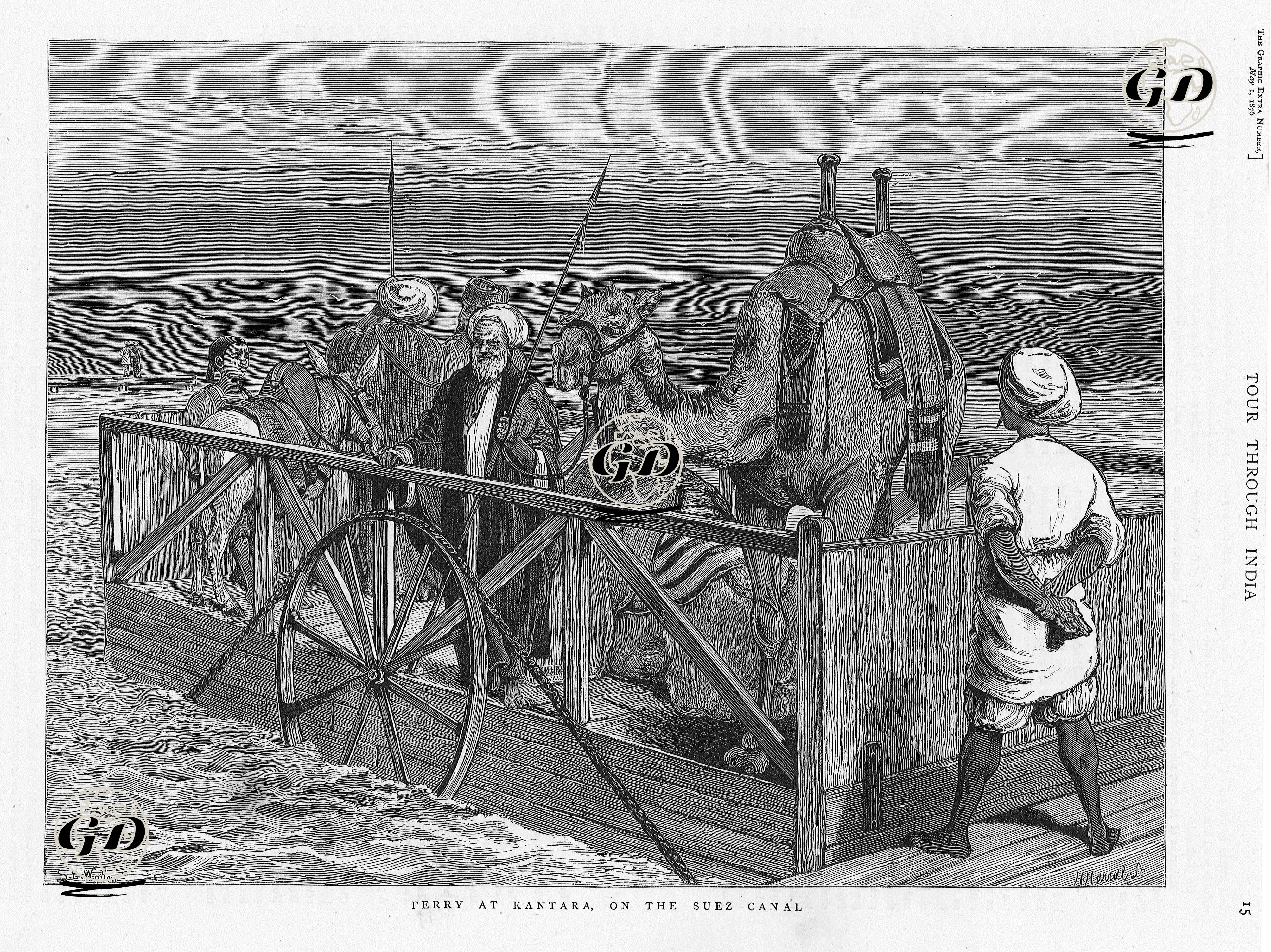 Ferry At Kantara, On The Suez Canal - Samuel Edmund Waller (1850-1913) - 1876