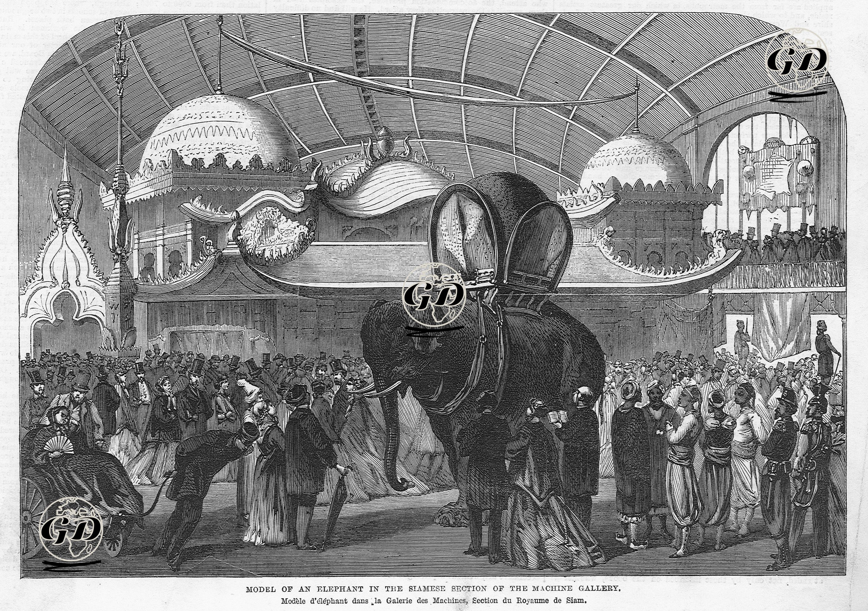 Model Of An Elephant in The Siamese Section Of The Machine Gallery  -  - 1867