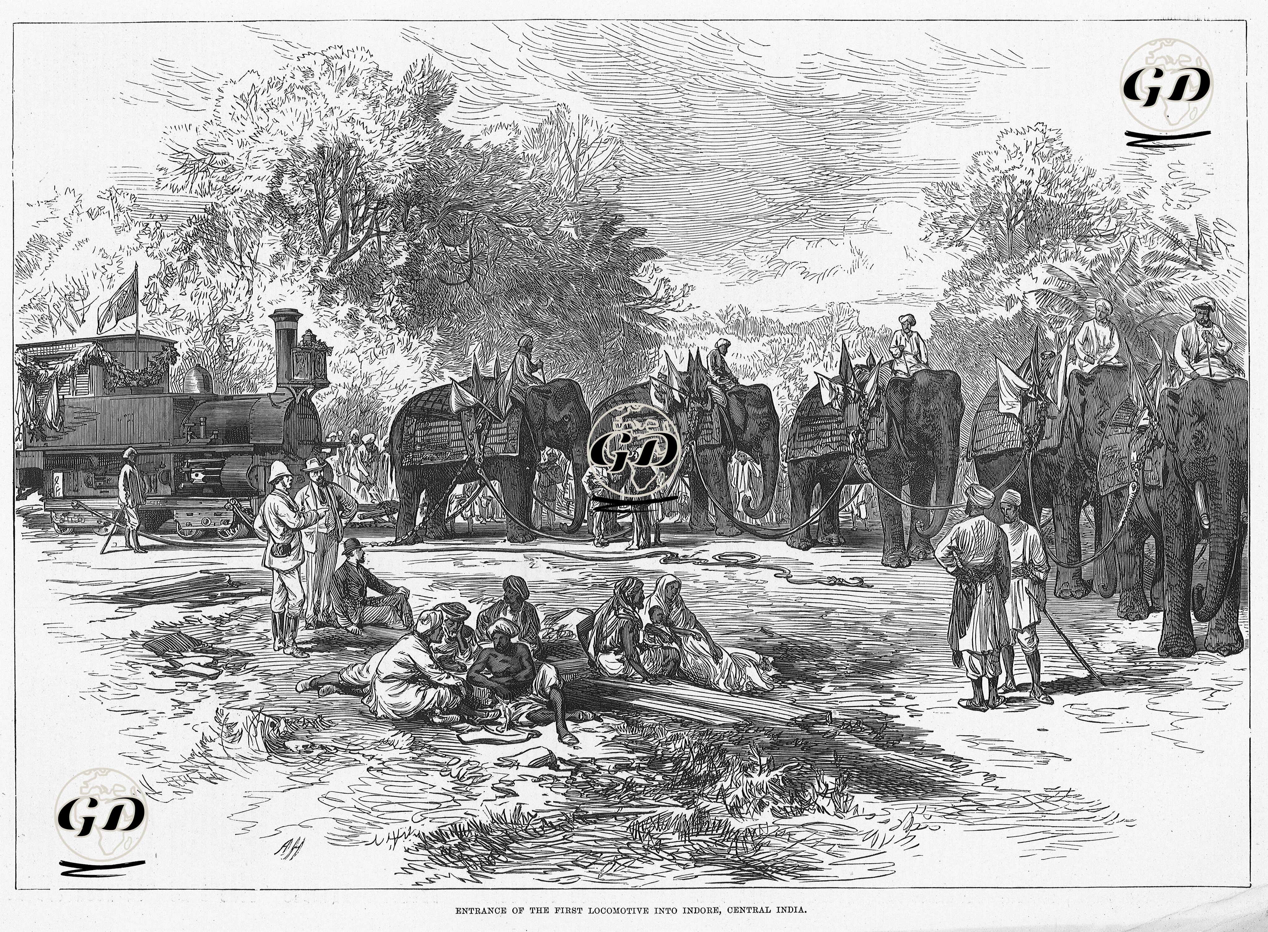 Hindistan'da İndoor Şehrine İlk Lokomotif Gelişi  -  - 1875