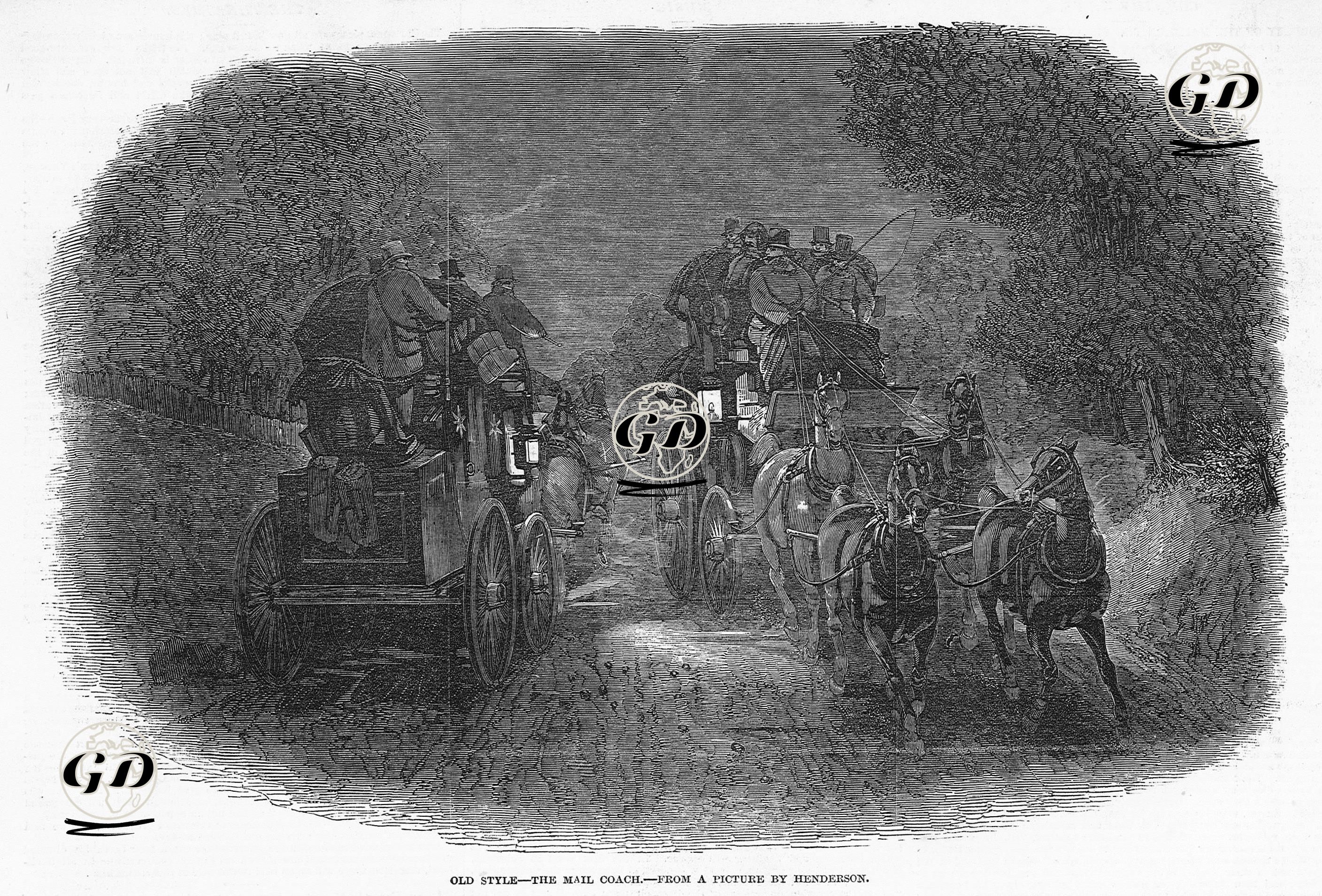 Eski Stil Posta Arabası  -  - 1849