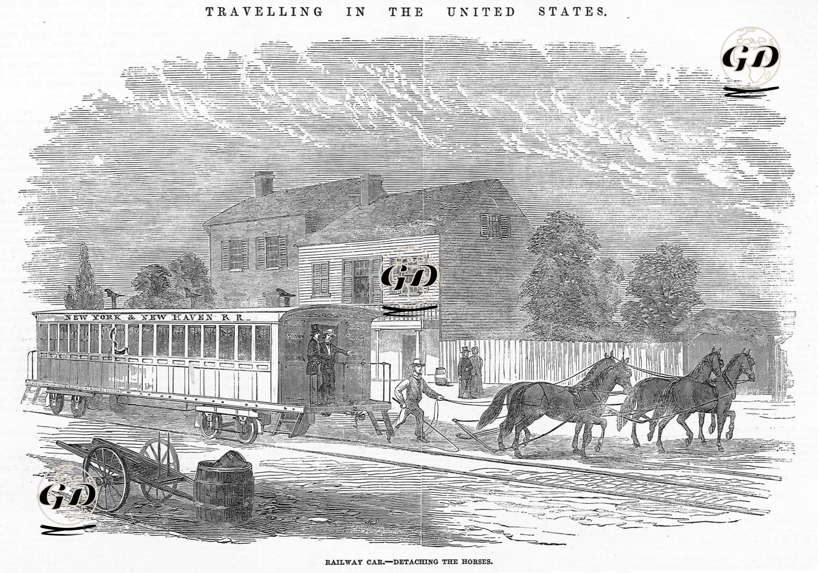 Amerika'da Yolculuk- Atların Vagondan  Ayrılması  -  - 1852