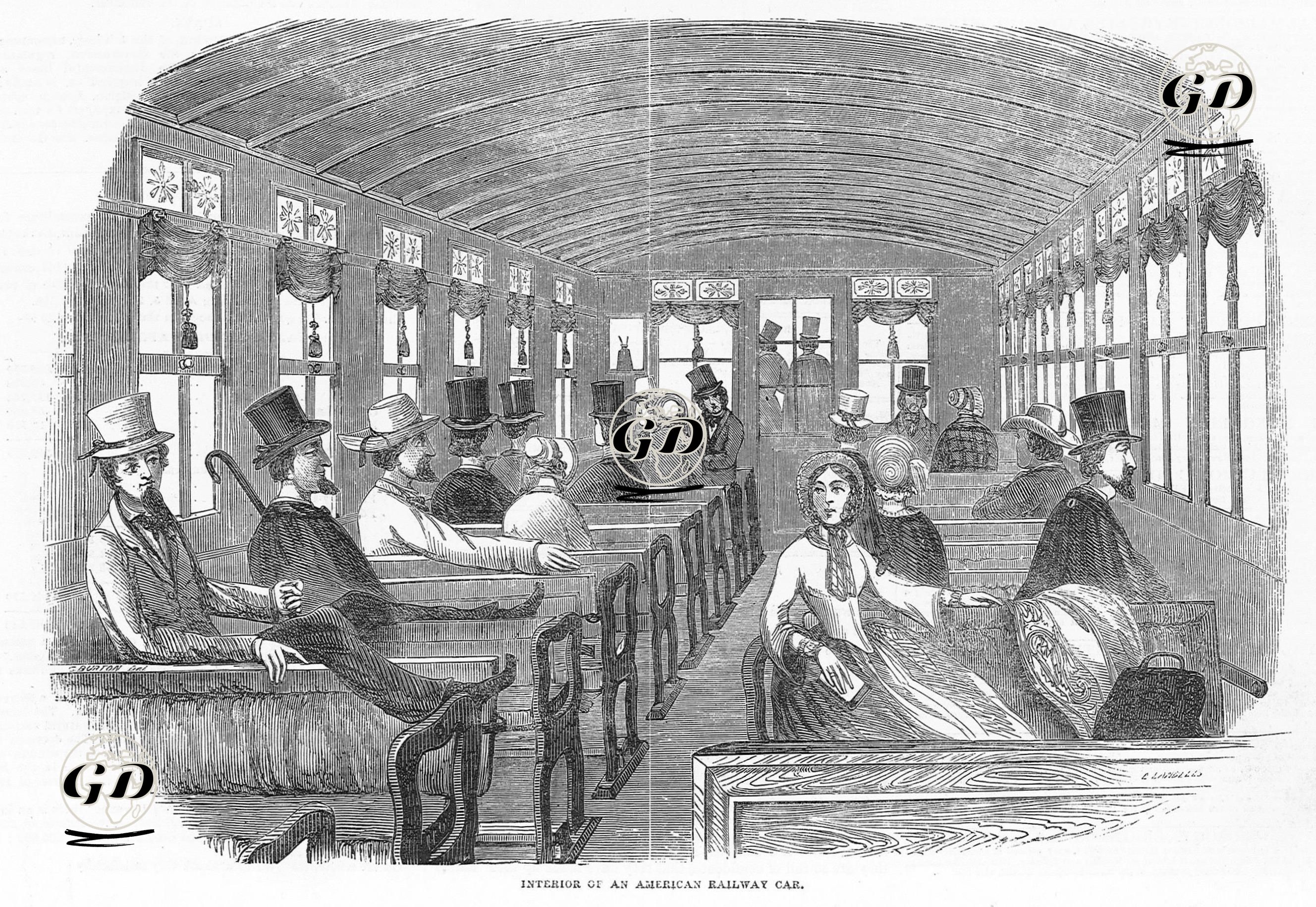Travelling in The United States-interior Of An American Railway Car  -  - 1852