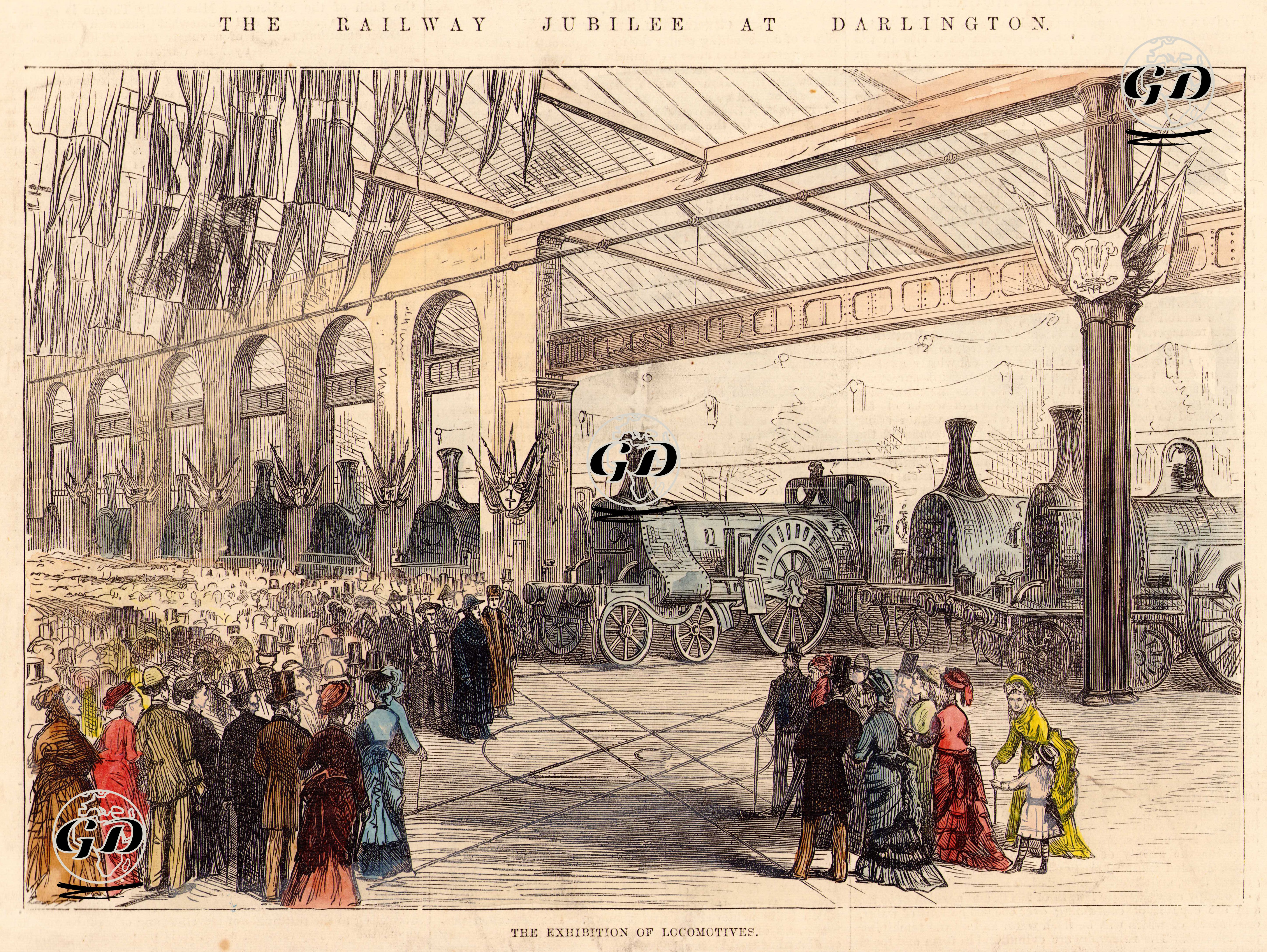 Londra Darlington'da Demiryolları Törenleri, Lokomotif Sergisi -  - 1875