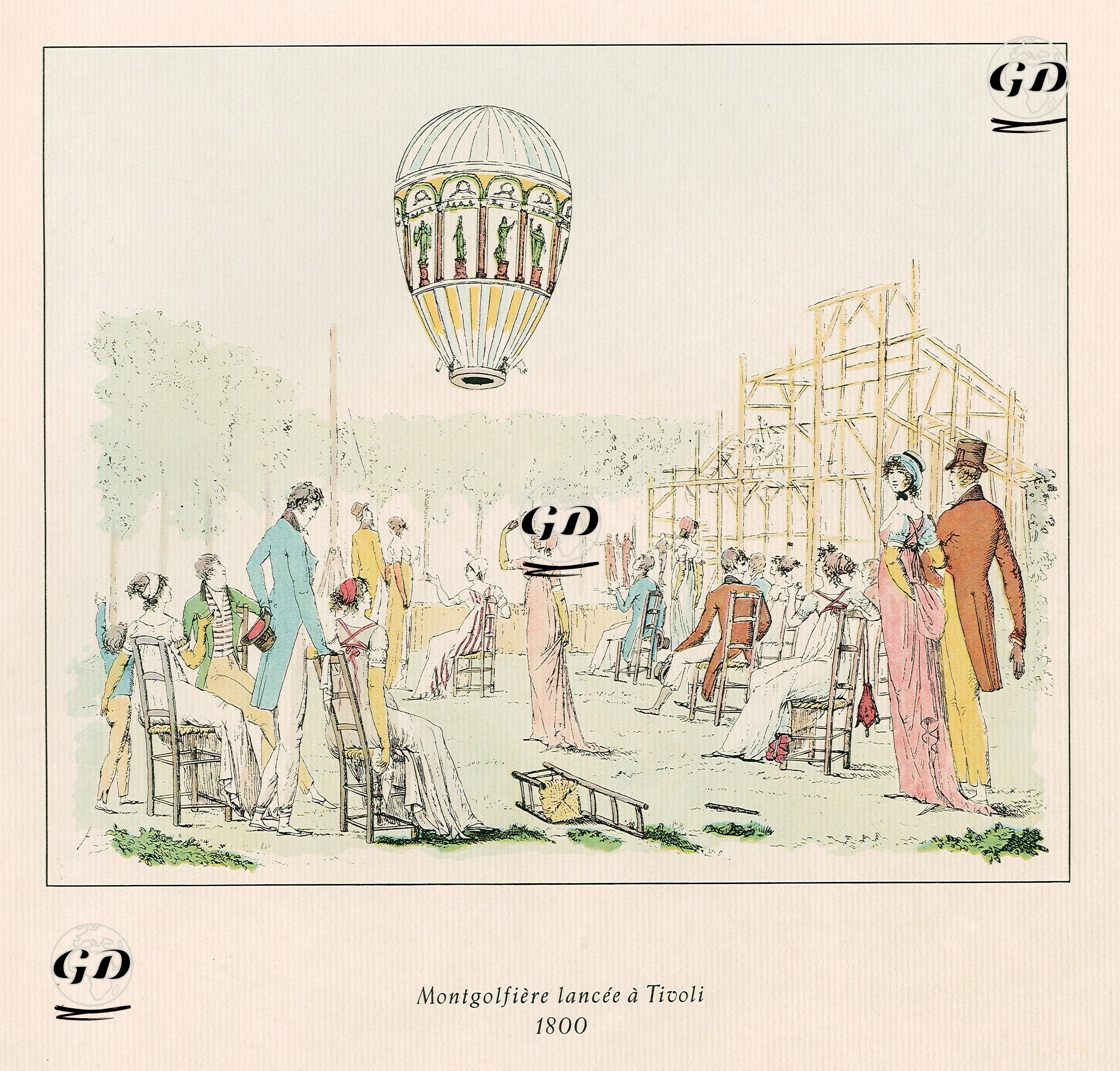 1800 Yılında Paris'de Tivoli Bahçesinden Balonun Havalanması -  - 1950's