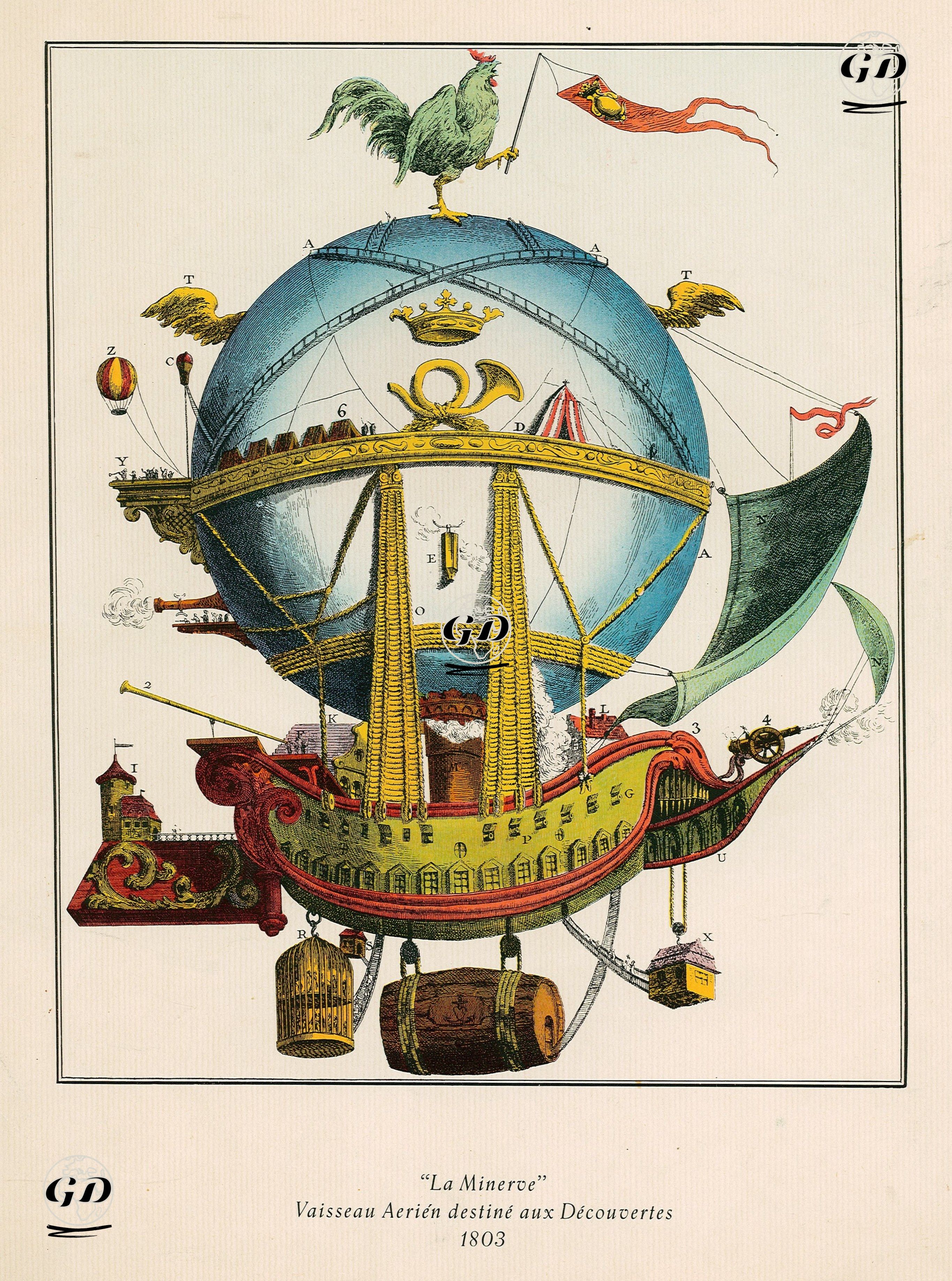 "La Minerve" Vaisseau Aerien Destinemaux Decouvertes, 1803 -  - 1950's