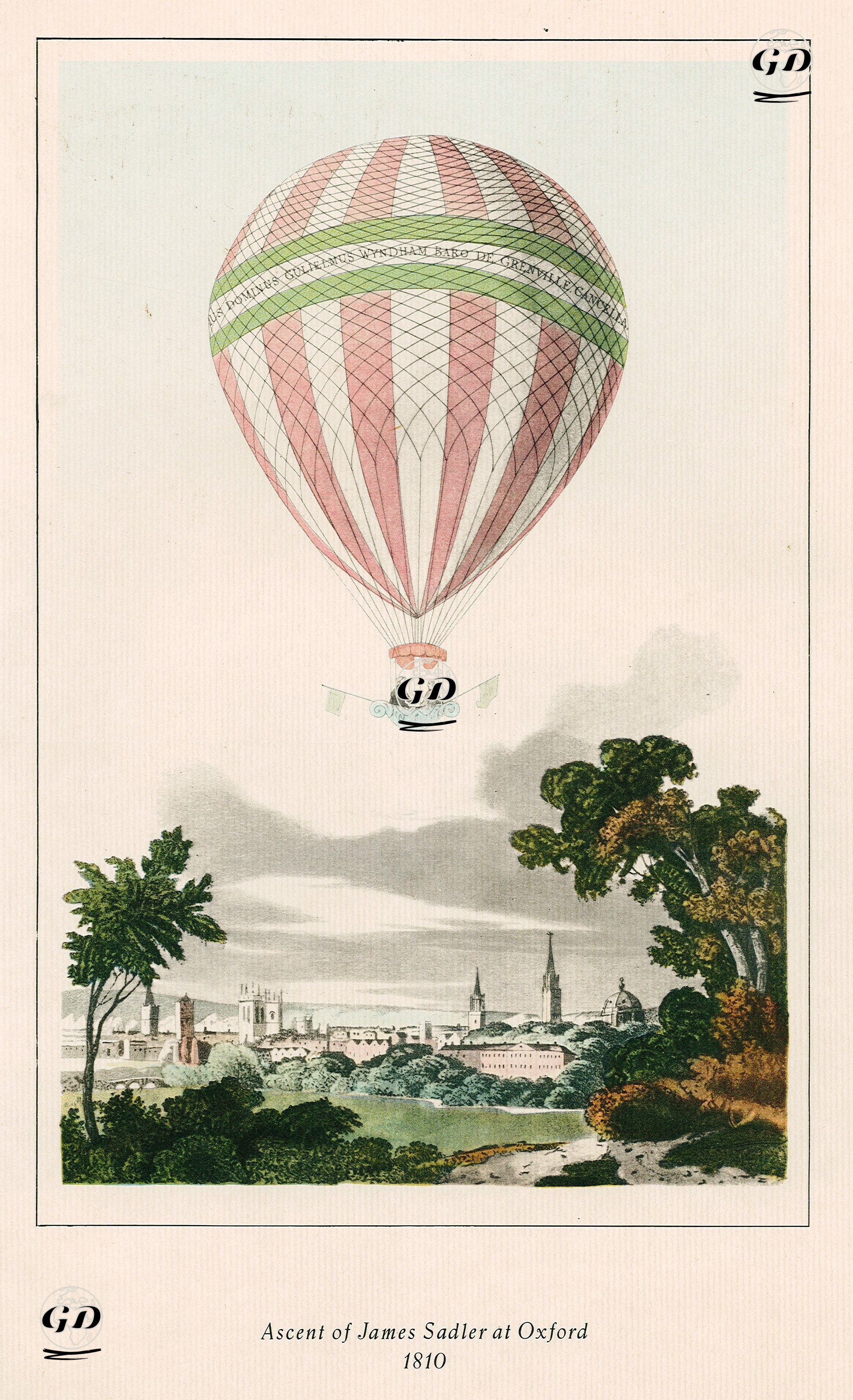 1810 Yılında Balon Pilotu James Sadler'in Oxford'dan Havalanışı -  - 1950's