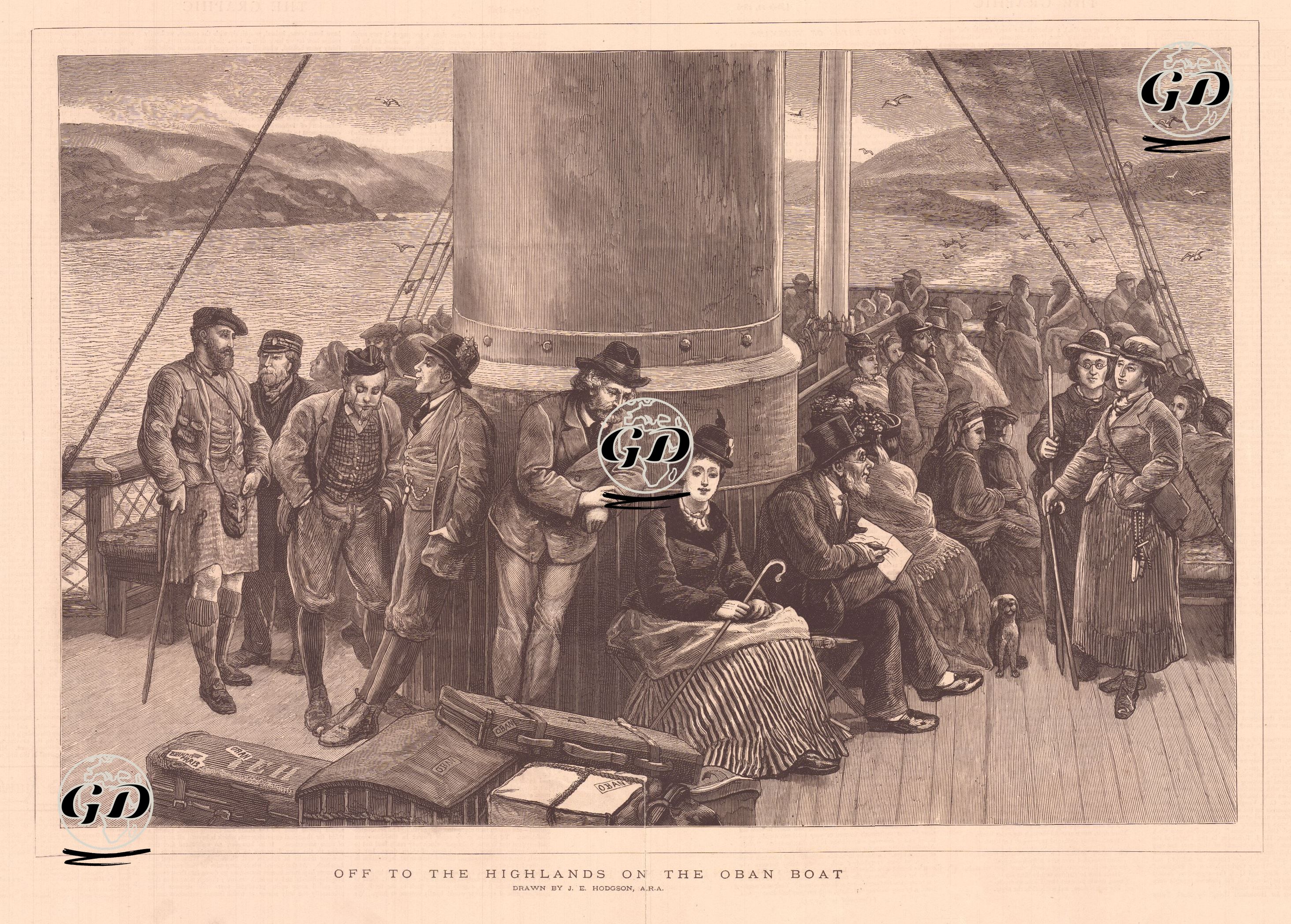 Off To The Highlands On The Oban Boat  - John Evan Hodgson (1831-1895) - 1876