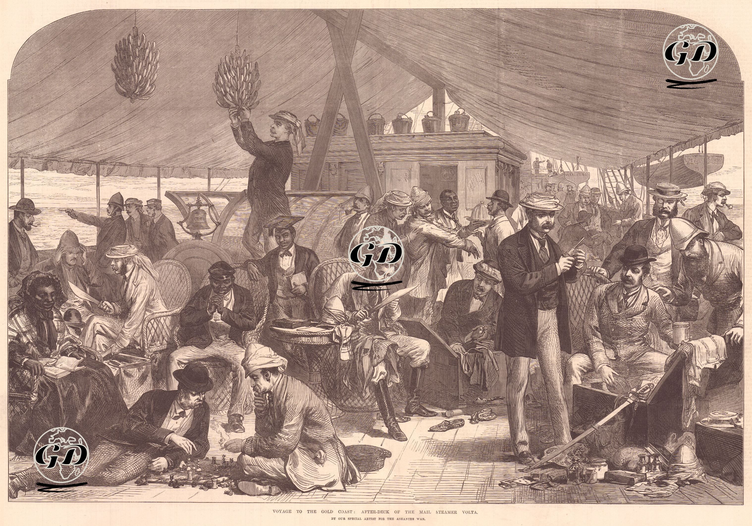 Voyage To The Gold Coast, After-Deck of the Mail Steamer Volta -  - 1873