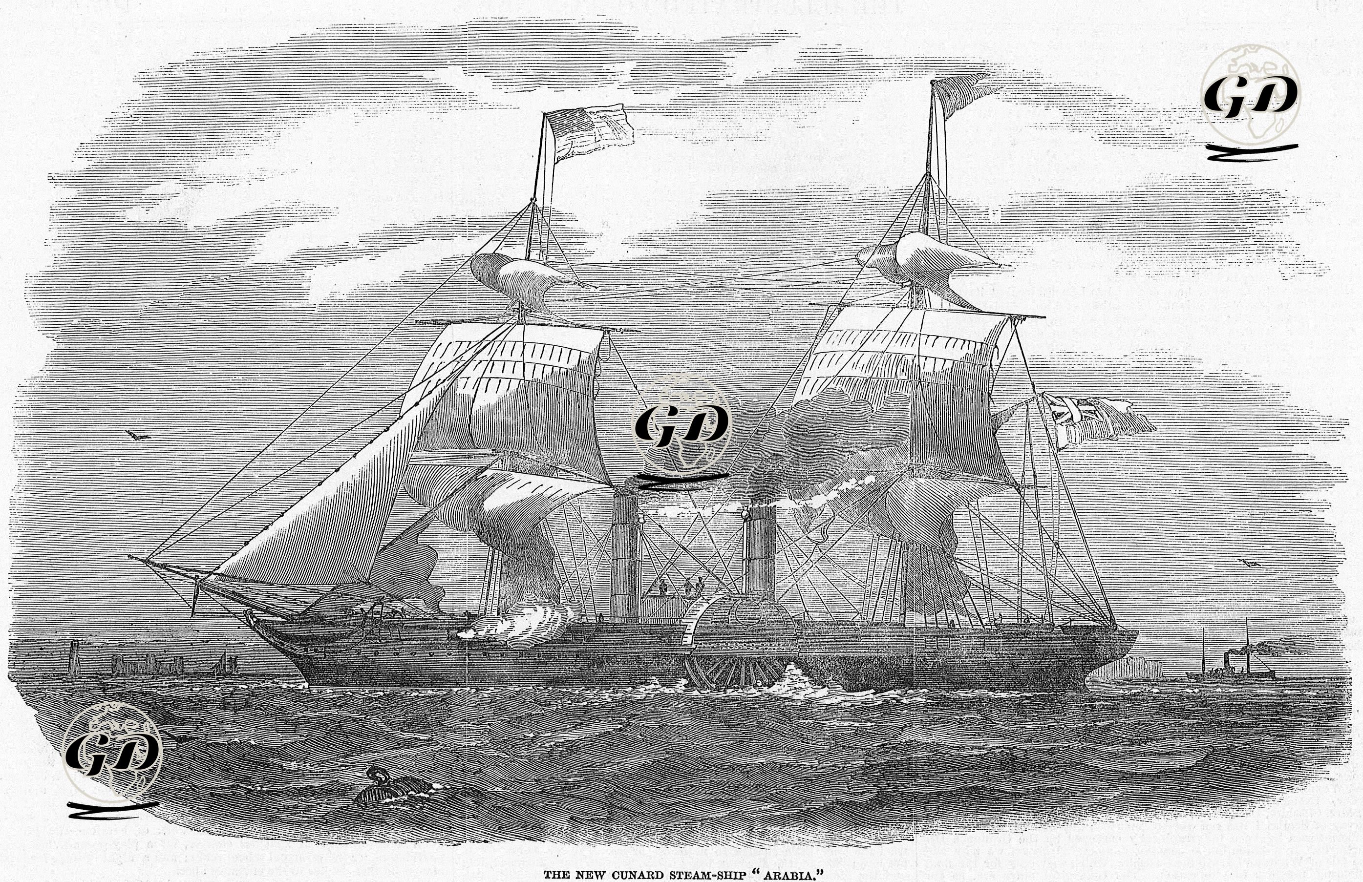İngiliz Kraliyet Buharlı Posta Vapuru "Arabia" -  - 1853