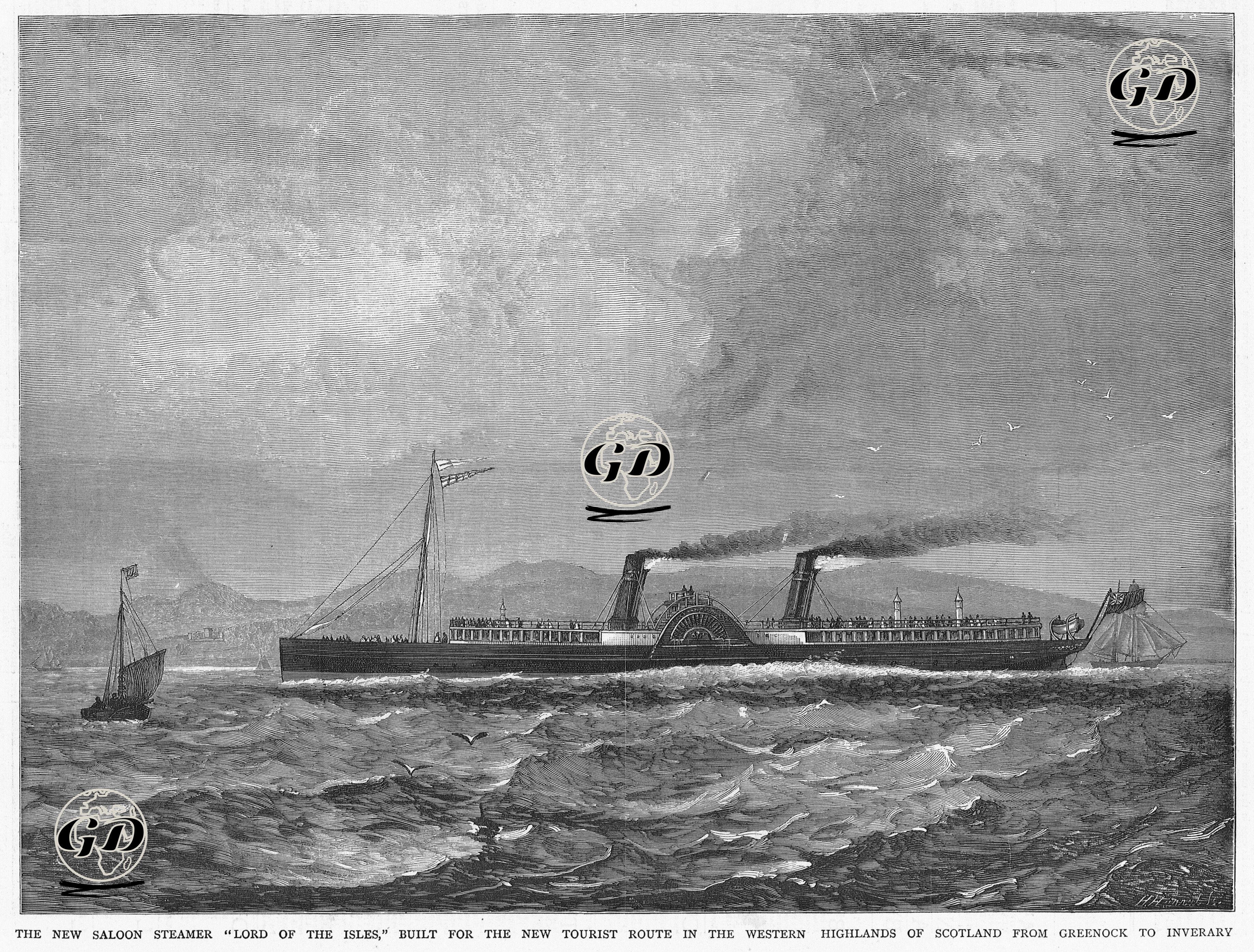 The New Saloon Steamer "Lord of the Isles" Built For The New Tourist Route in The Western Highlands of Scotland
 From Greenock to Inverary -  - 1877