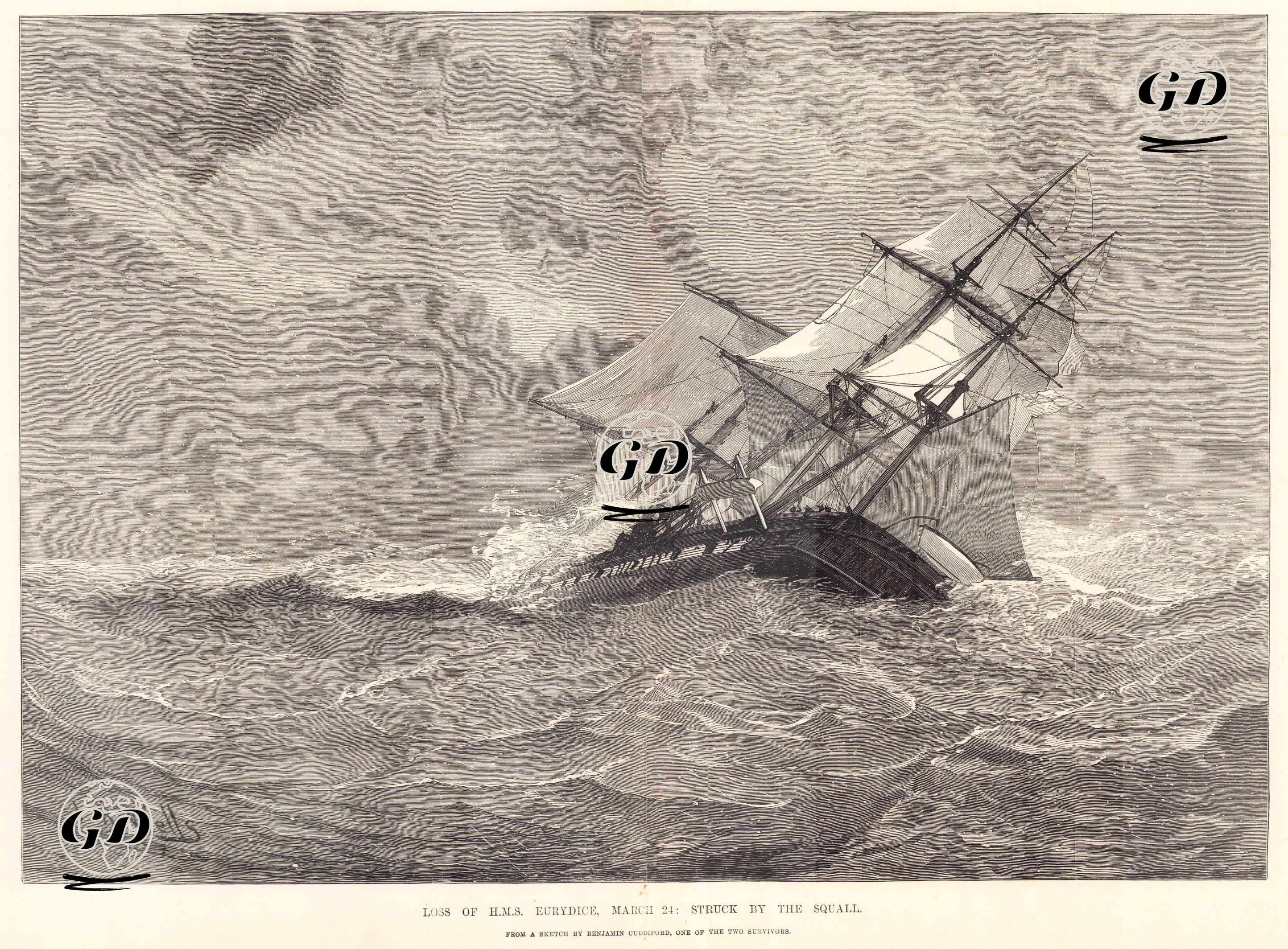 "HMS Eurydice" İsimli Geminin 24 Mart 1878 Tarihinde Fırtınada Batması - Josiah Robert Wells(1849-1897) - 1878