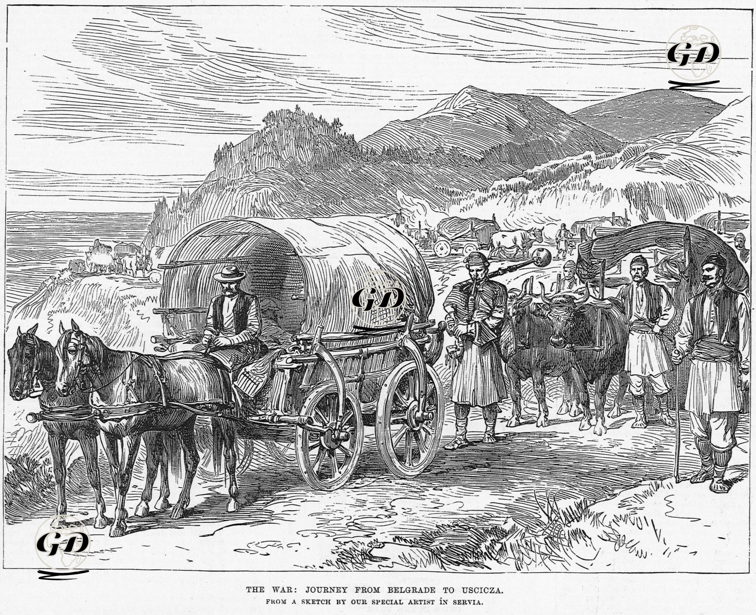 The War, Journey From Belgrade To Uscicza -  - 1876