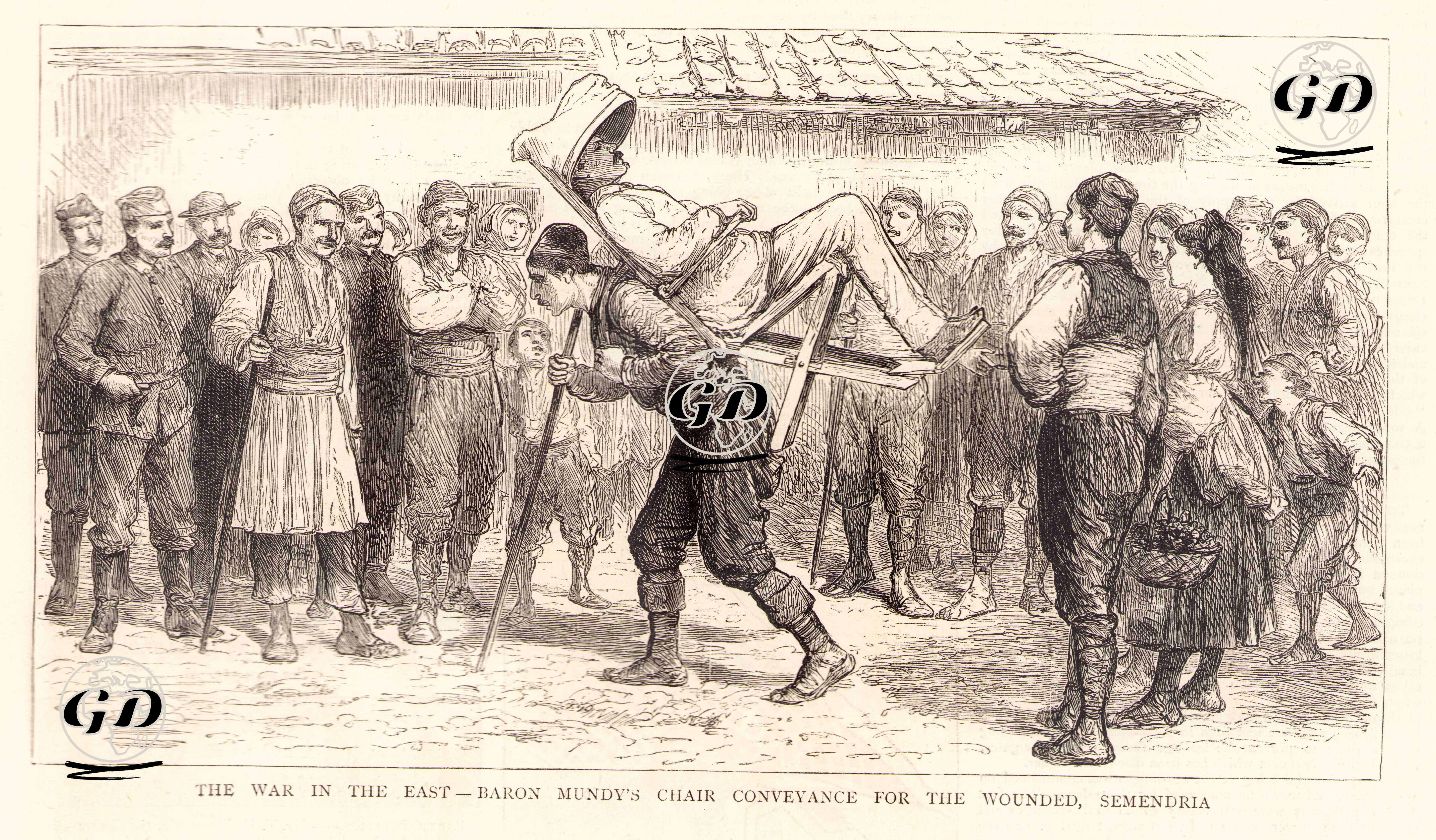  The War İn The East-Baron Mundy's Chair Conveyance For The Wounded, Semendria -  - 1876