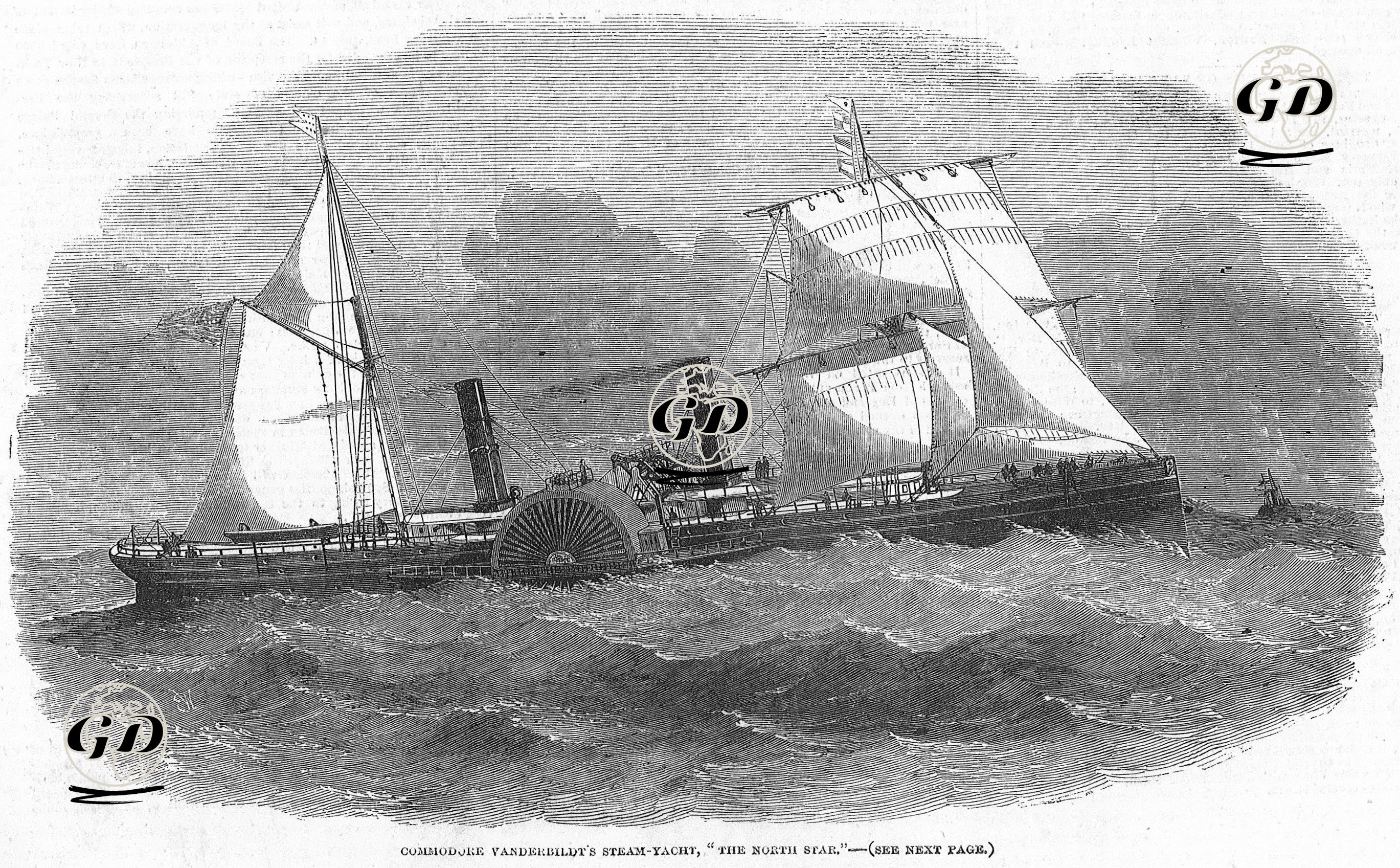 Amerikalı İşadamı Commodore Vanderbildt'in Buharlı Yatı "The North Star" -  - 1853