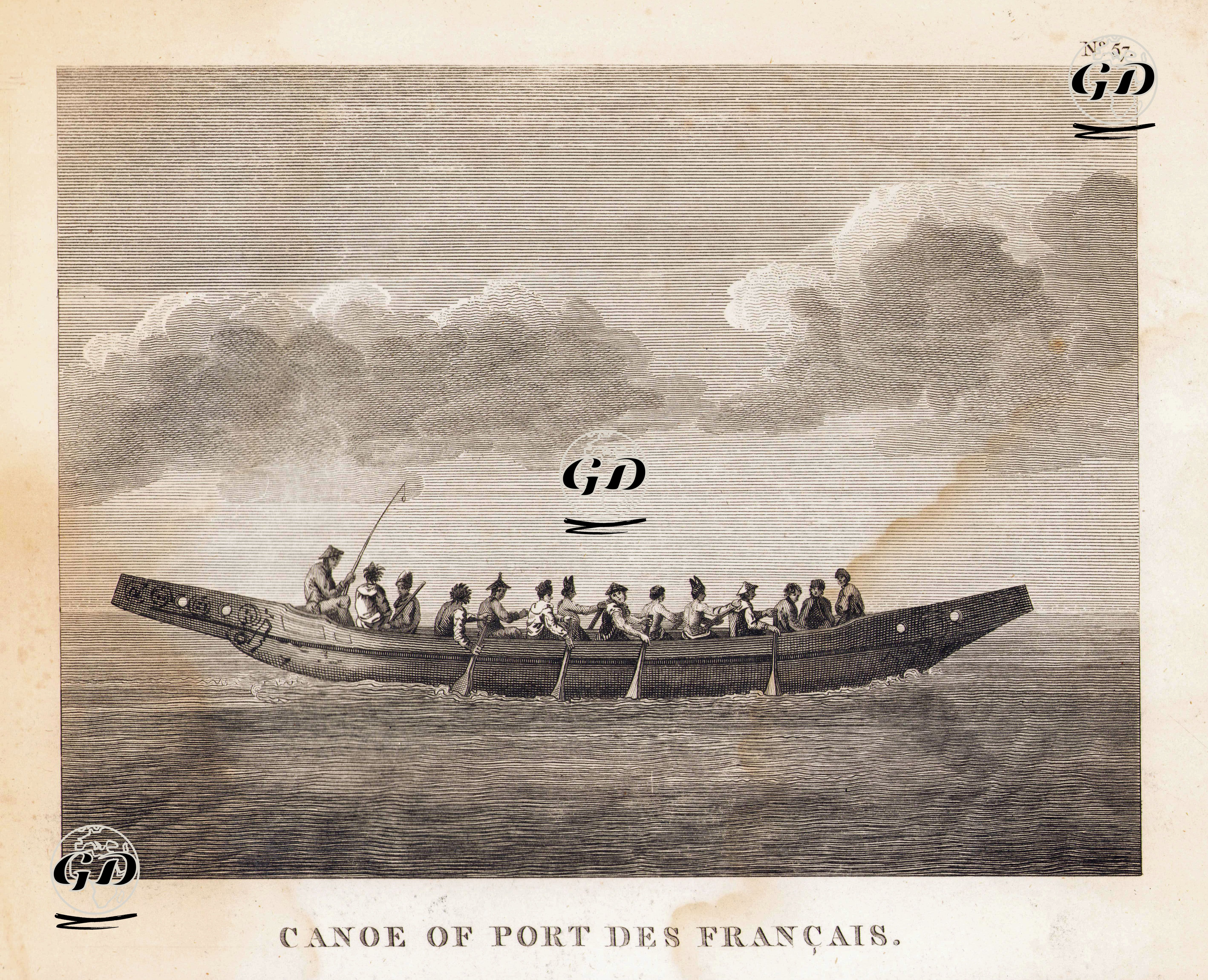 Alaska'da Lituya ( Port Des Français) Körfezinda Yaşayanların Kullandığı Kano, No.57 - Michel Francois Blondela (1741-1788) - 1798