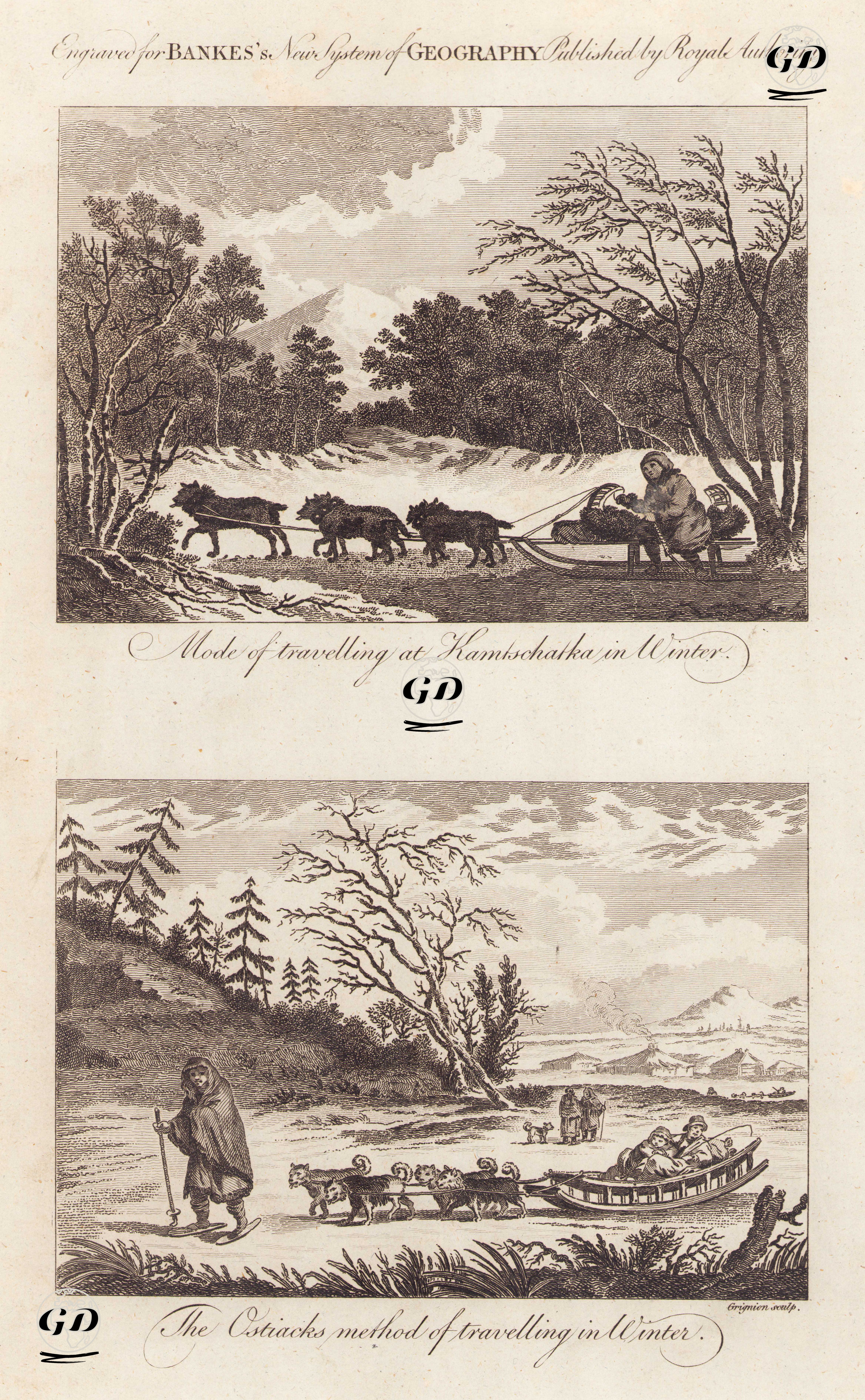 Mode Of Travelling At Kamtschatka in Winter-The Ostiacks Method Of Travelling in Winter -  - 1787