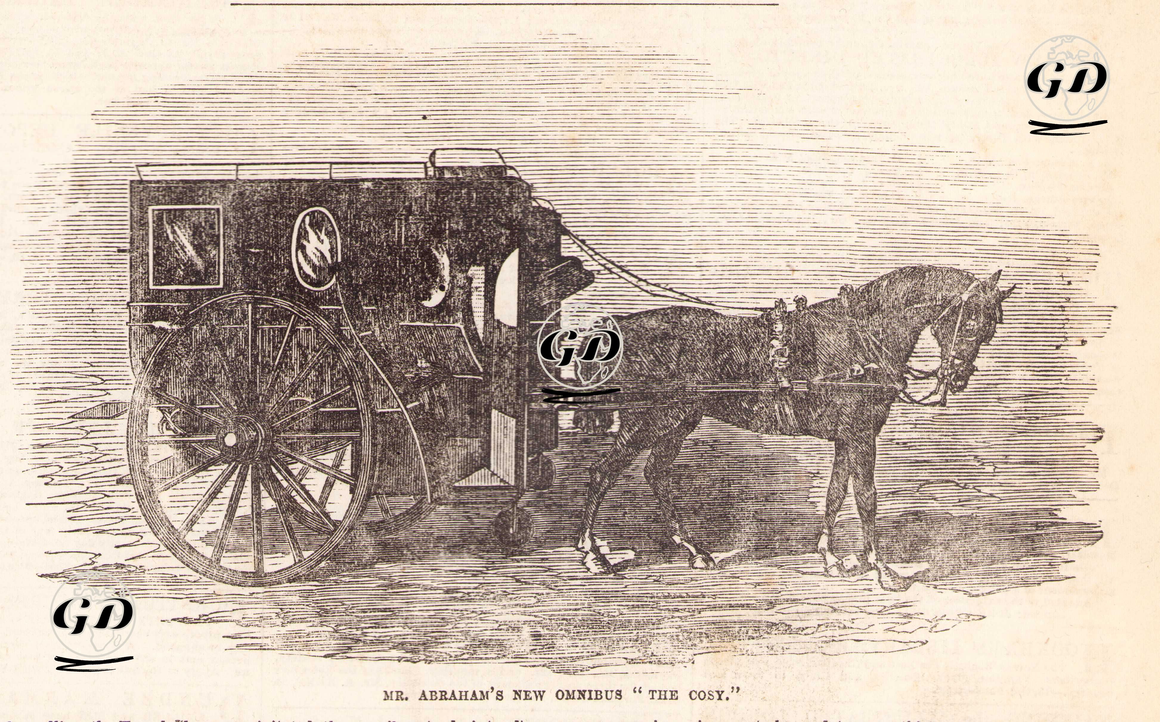Mr.Abraham'ın Yeni Omnibüs (Yolcu At Arabası) "Cosy" -  - 1856