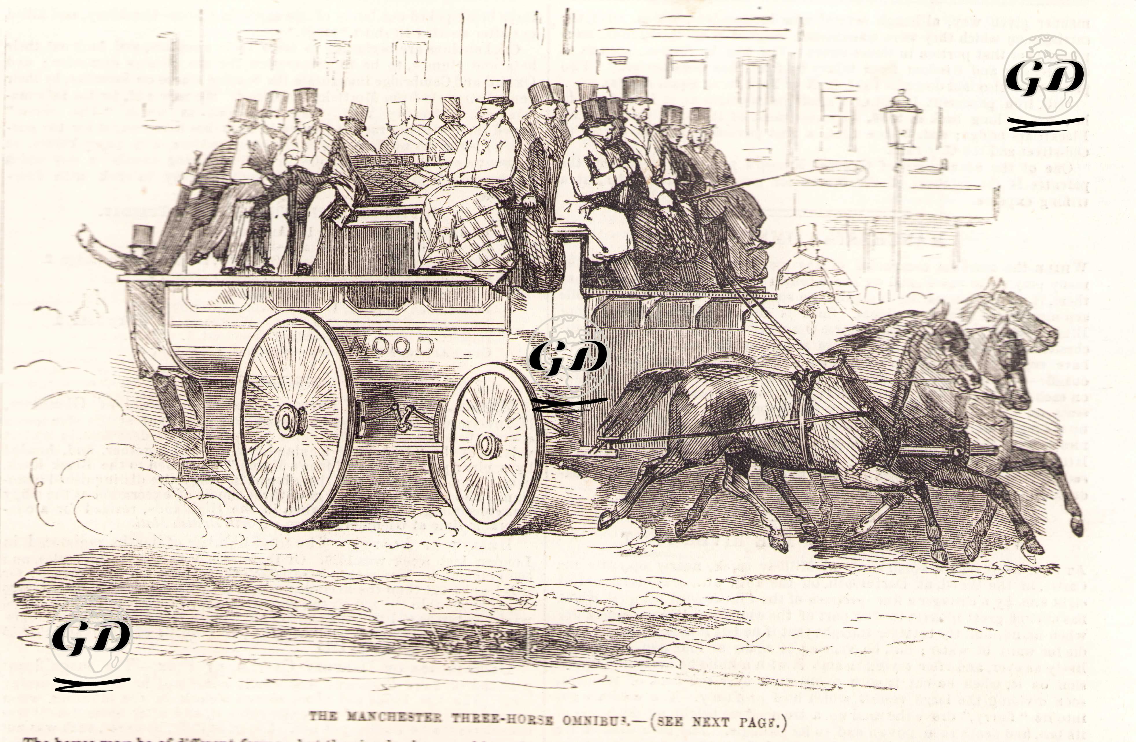 The Manchester Three Horse Omnibus -  - 1856