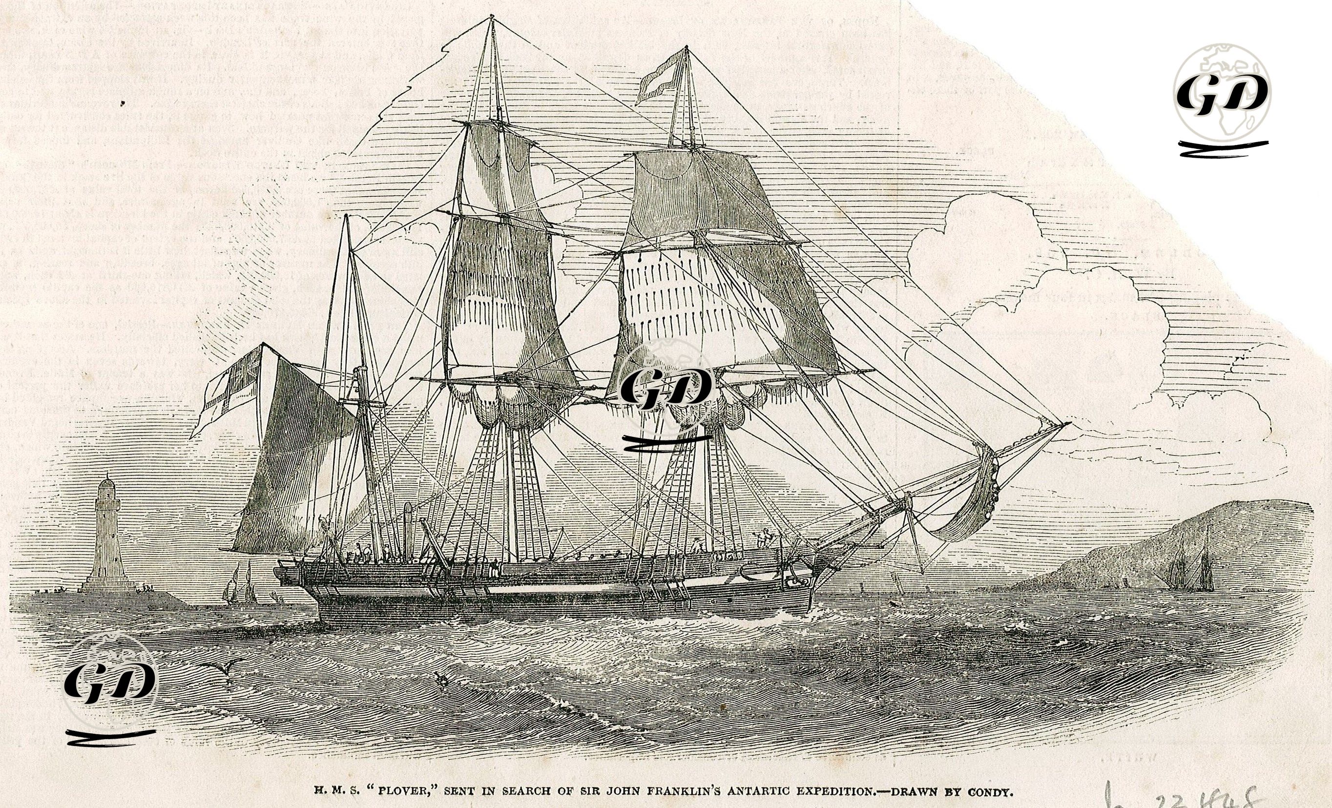 H.M.S. "Plover" Sent In Search Of Sir John Franklin's Antardic Expedition - Condy - 1848