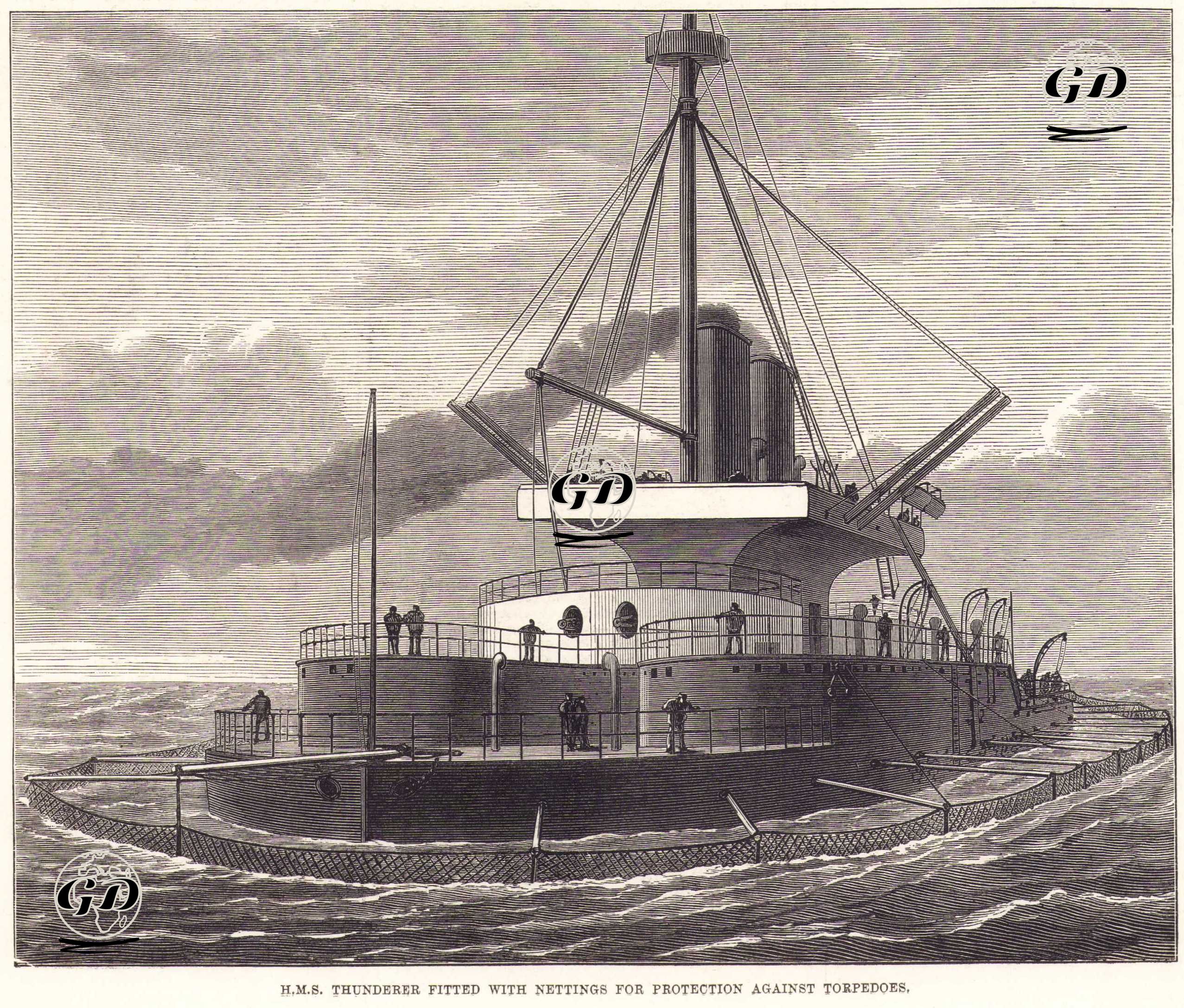 Torpidolara Karşı Ağ Sistemleriyle Donatılmış H.M.S. Thunderer -  - 1877