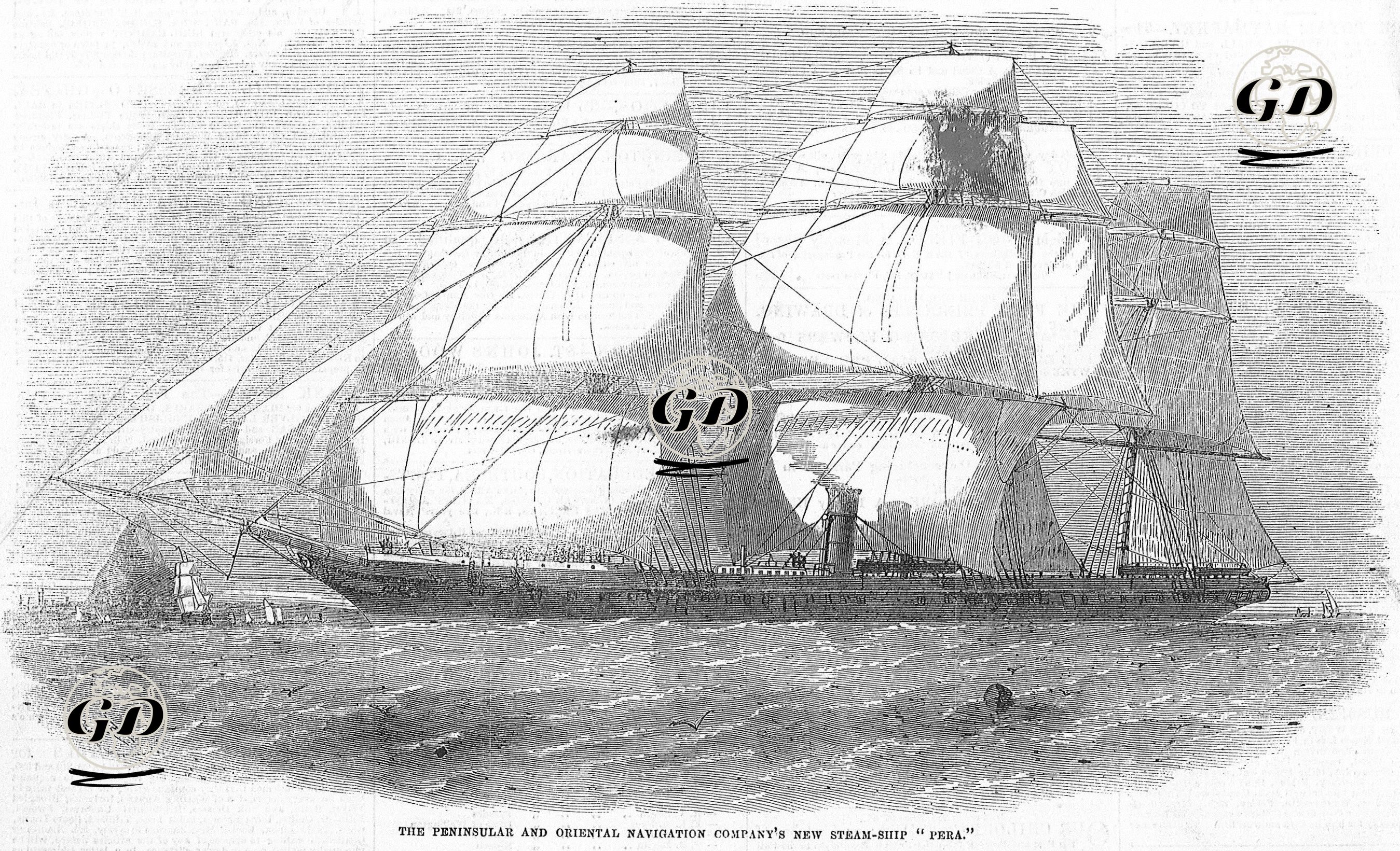 Peninsular And Oriental Navigation Şirketinin Buharlı Gemisi "Pera" -  - 1856