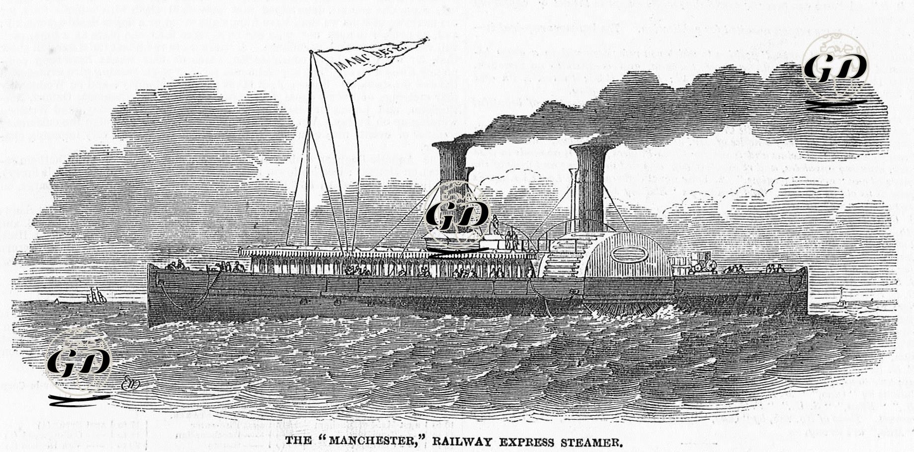 Demiryolları Buharlı Gemisi "Manchester" -  - 1849