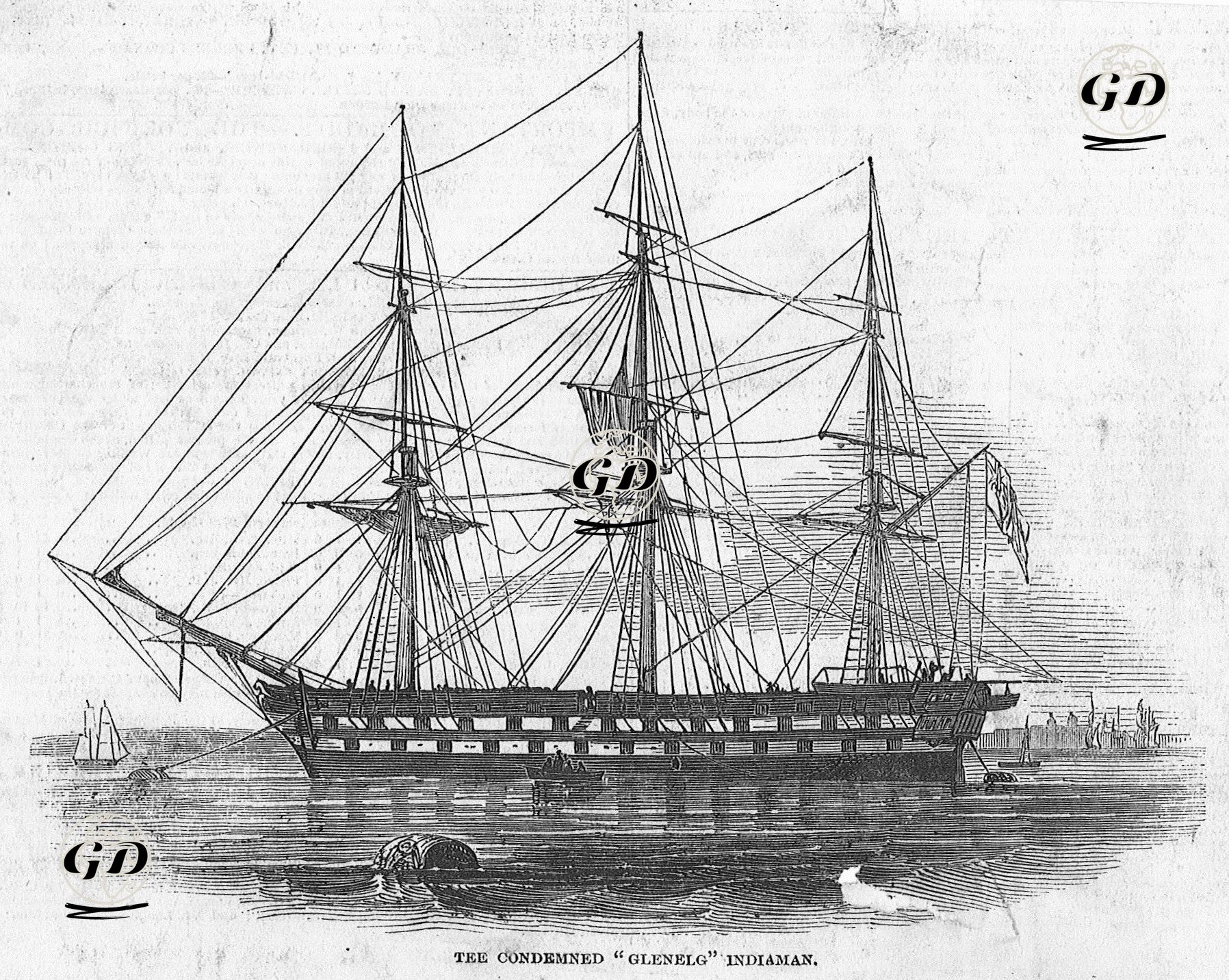 The Condemned "Glenelg" indiaman -  - 1846