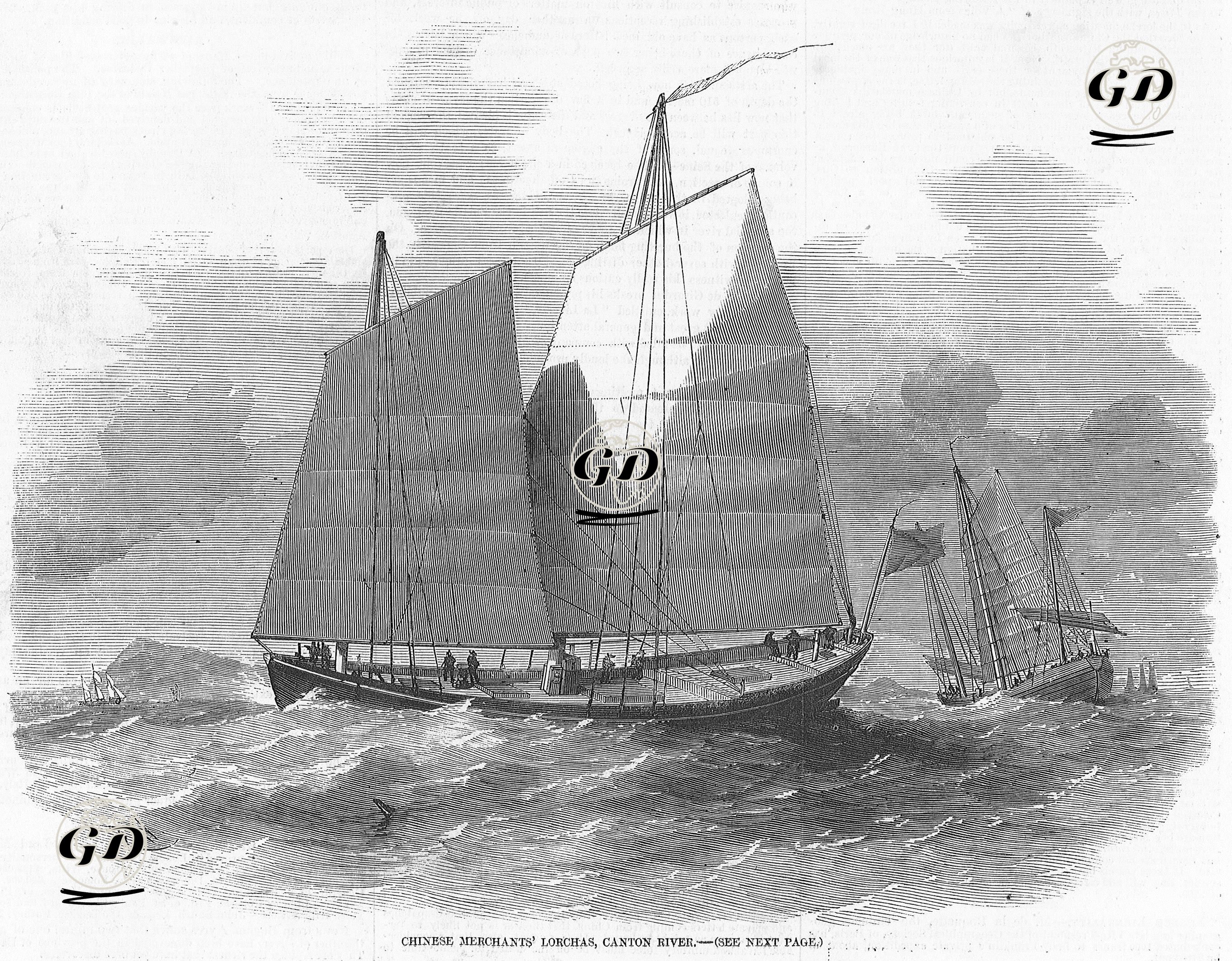 İnci (Canton) Nehrinde Çin Ticaret Gemileri -  - 1857