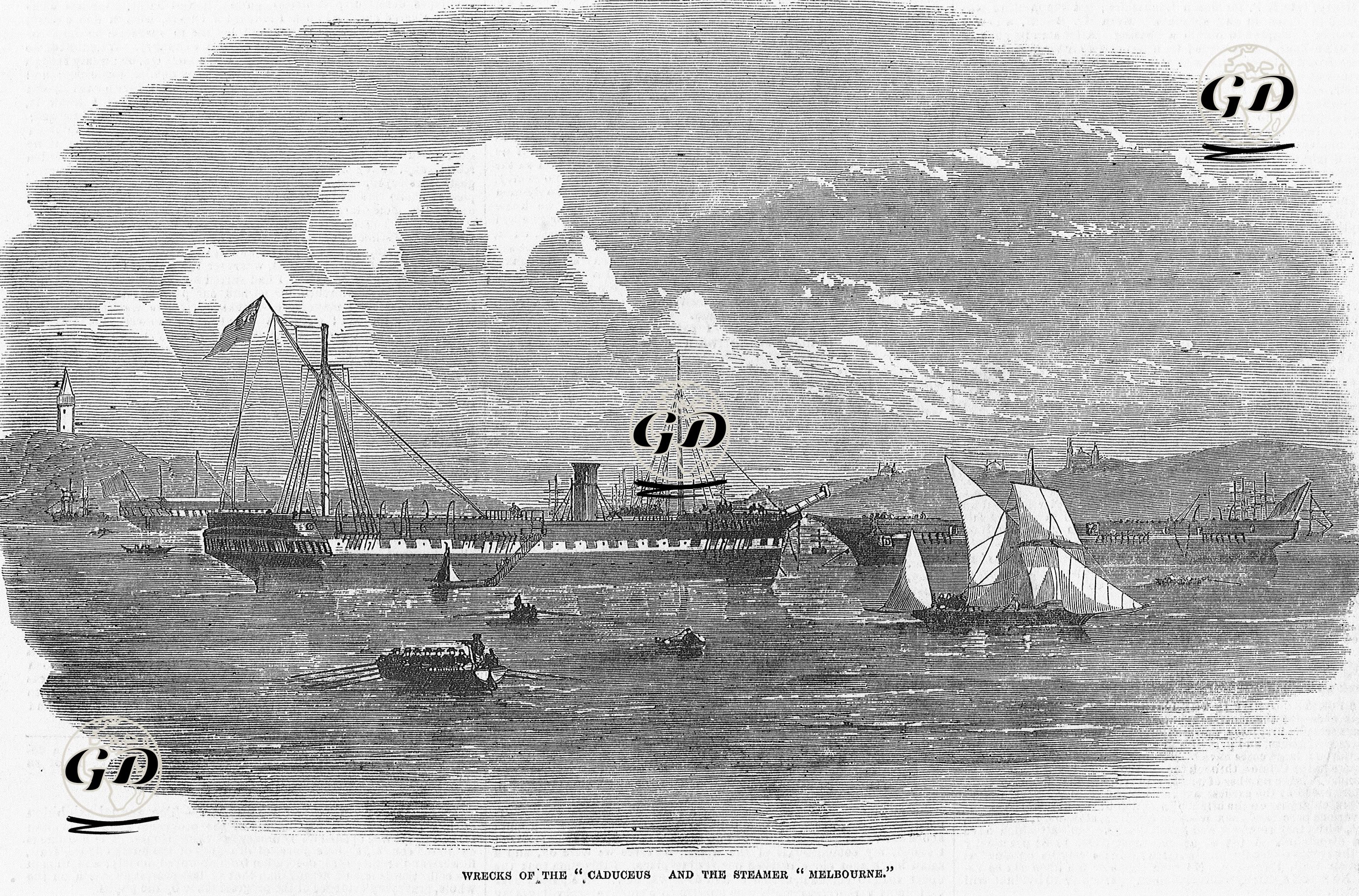 "Caduceus" ve  "Melbourne" İsimli Gemilerinin Enkazı -  - 1854