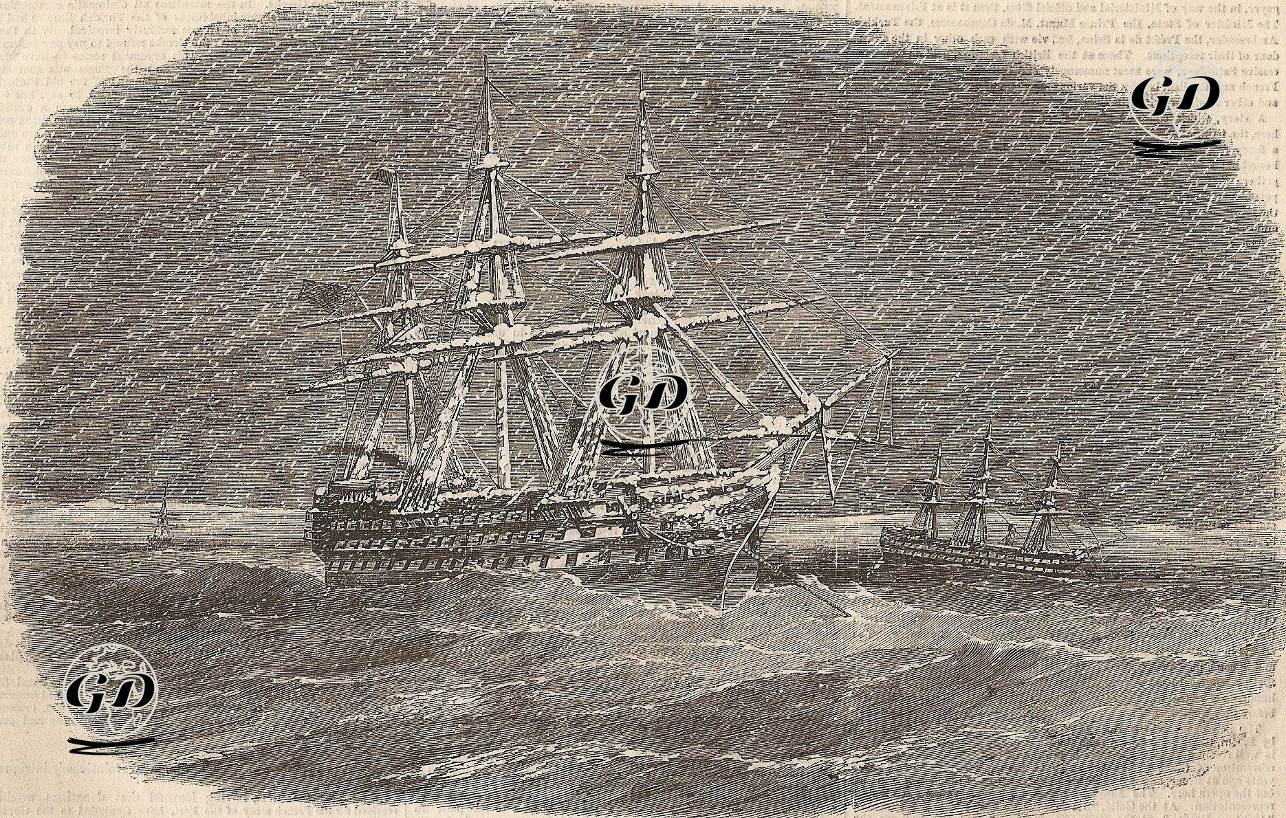 Sivastopol Kuşatmasında Kar Fırtınası İçinde Kalan "Royal Albert" İsimli Gemi -  - 1855