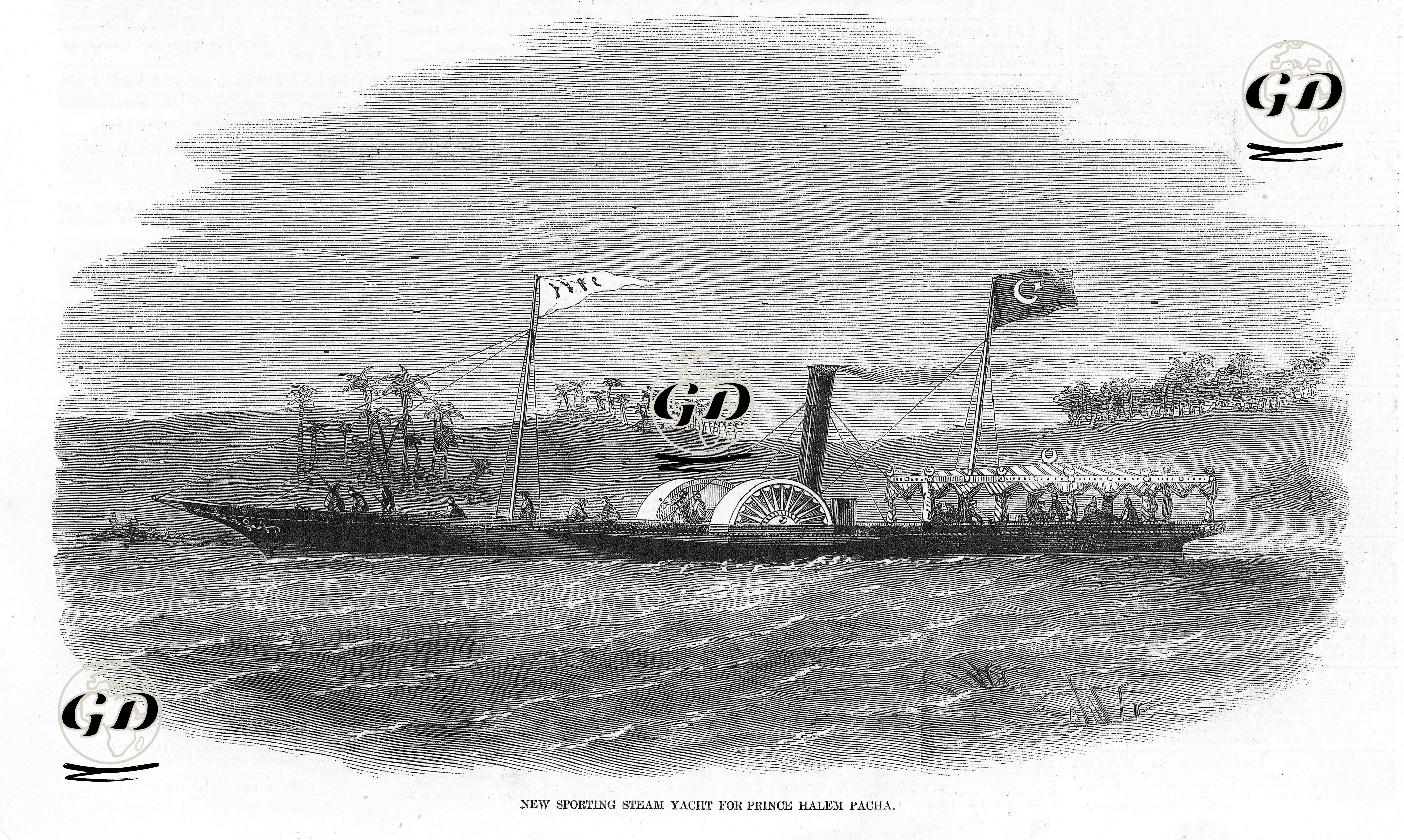 Mısır Prensi Halem Paşa'nın Spor Buharlı Yatı -  - 1857