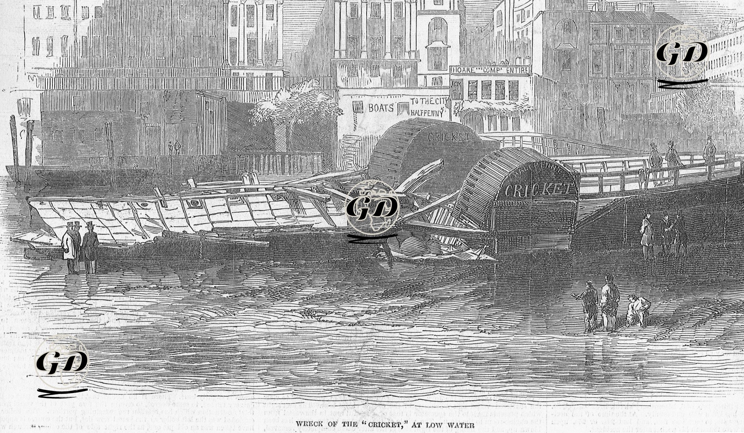 Wreck Of The Cricket At Low Water -  - 1847