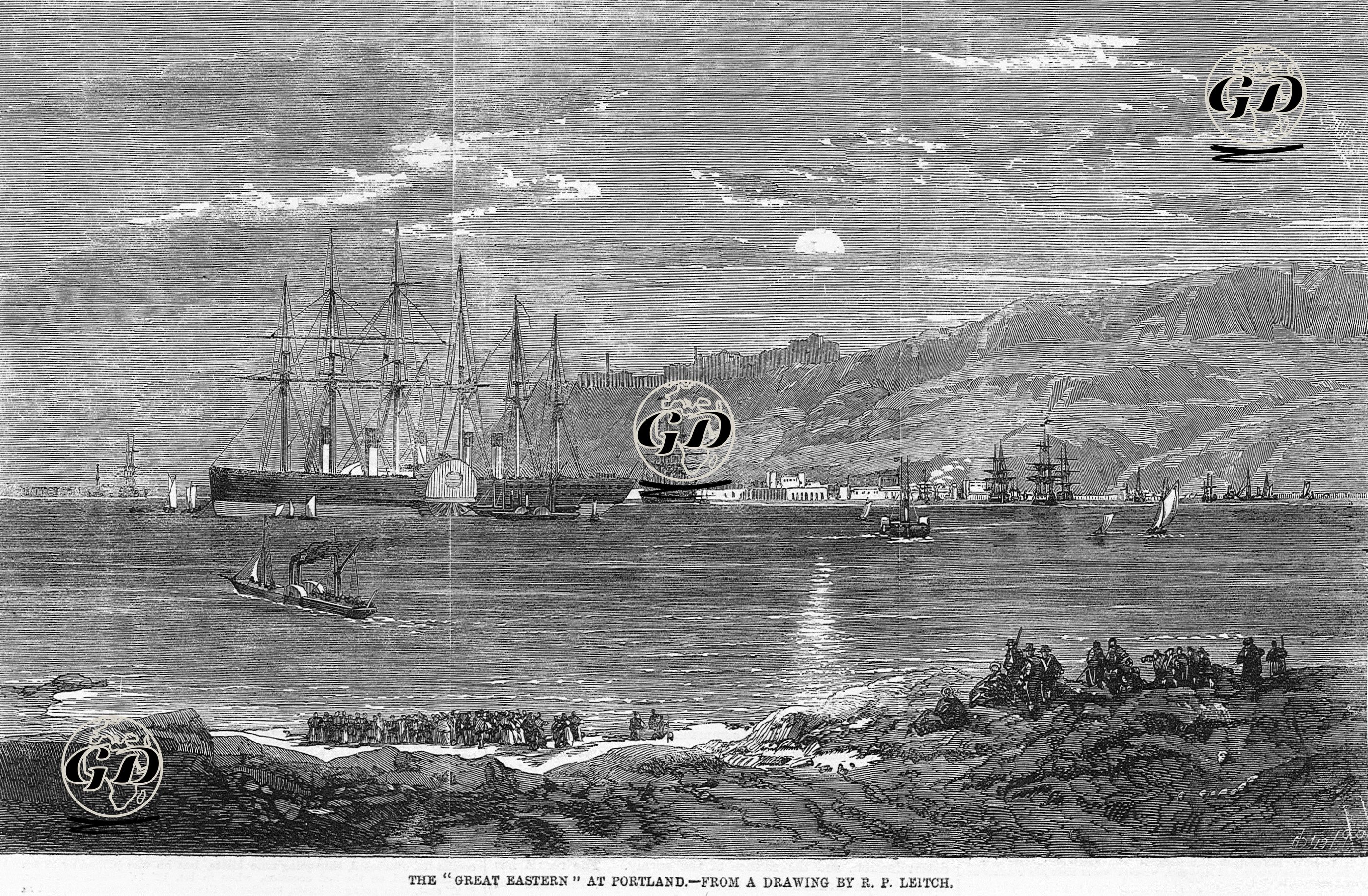 The "Great Eastern" At Portland  -  - 1859