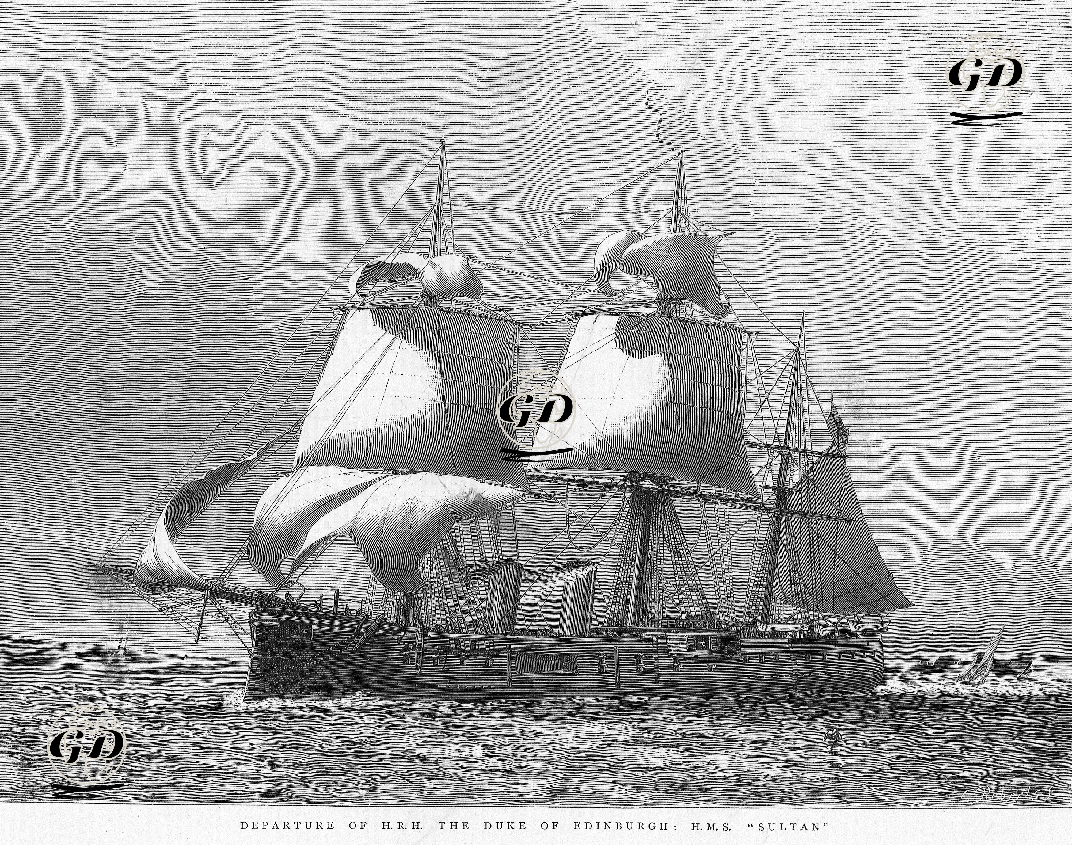 Edinburgh Dükünün "Sultan" İsimli Gemi ile Ayrılışı  -  - 1876