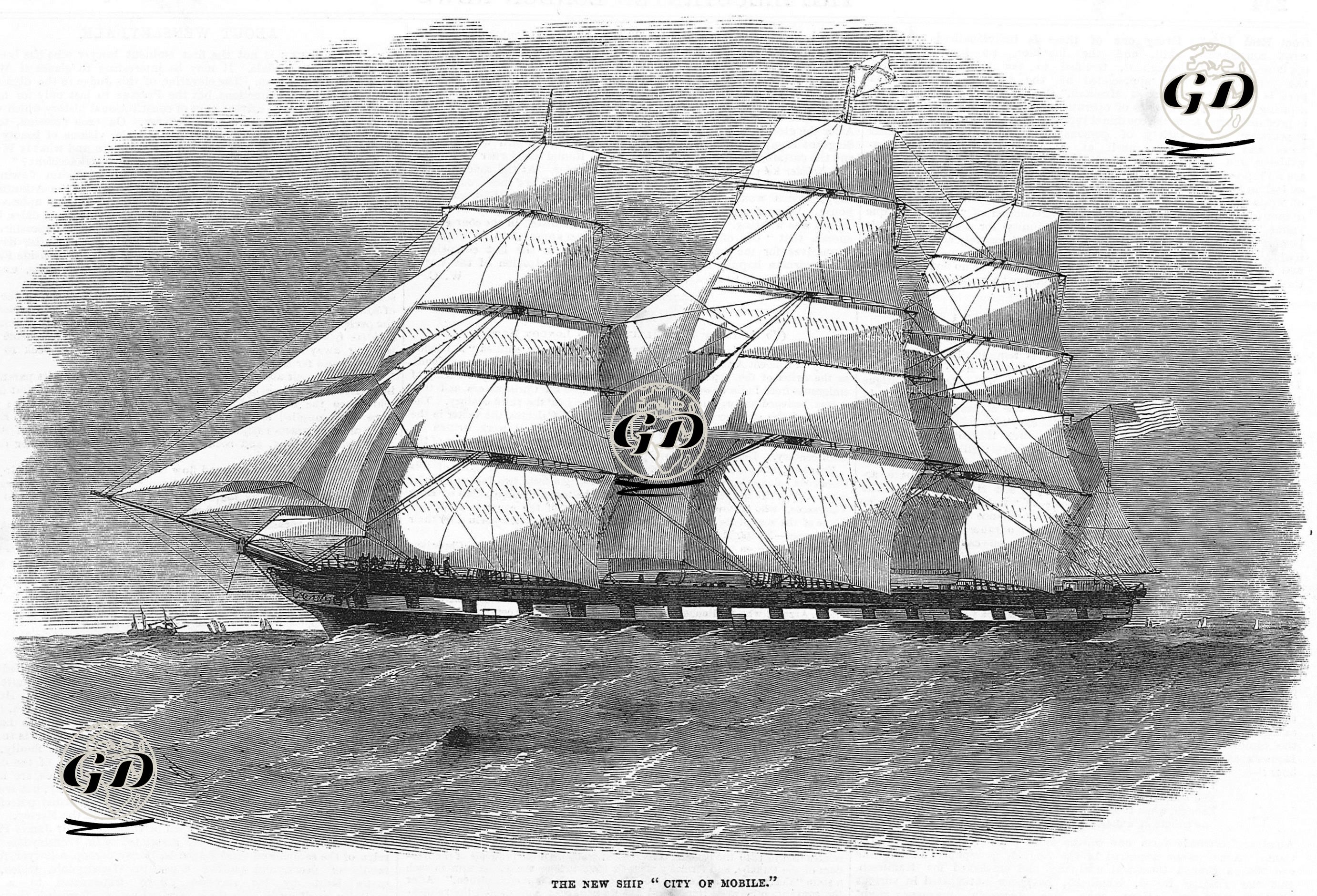 The New Ship "City Of Mobile"  -  - 1856