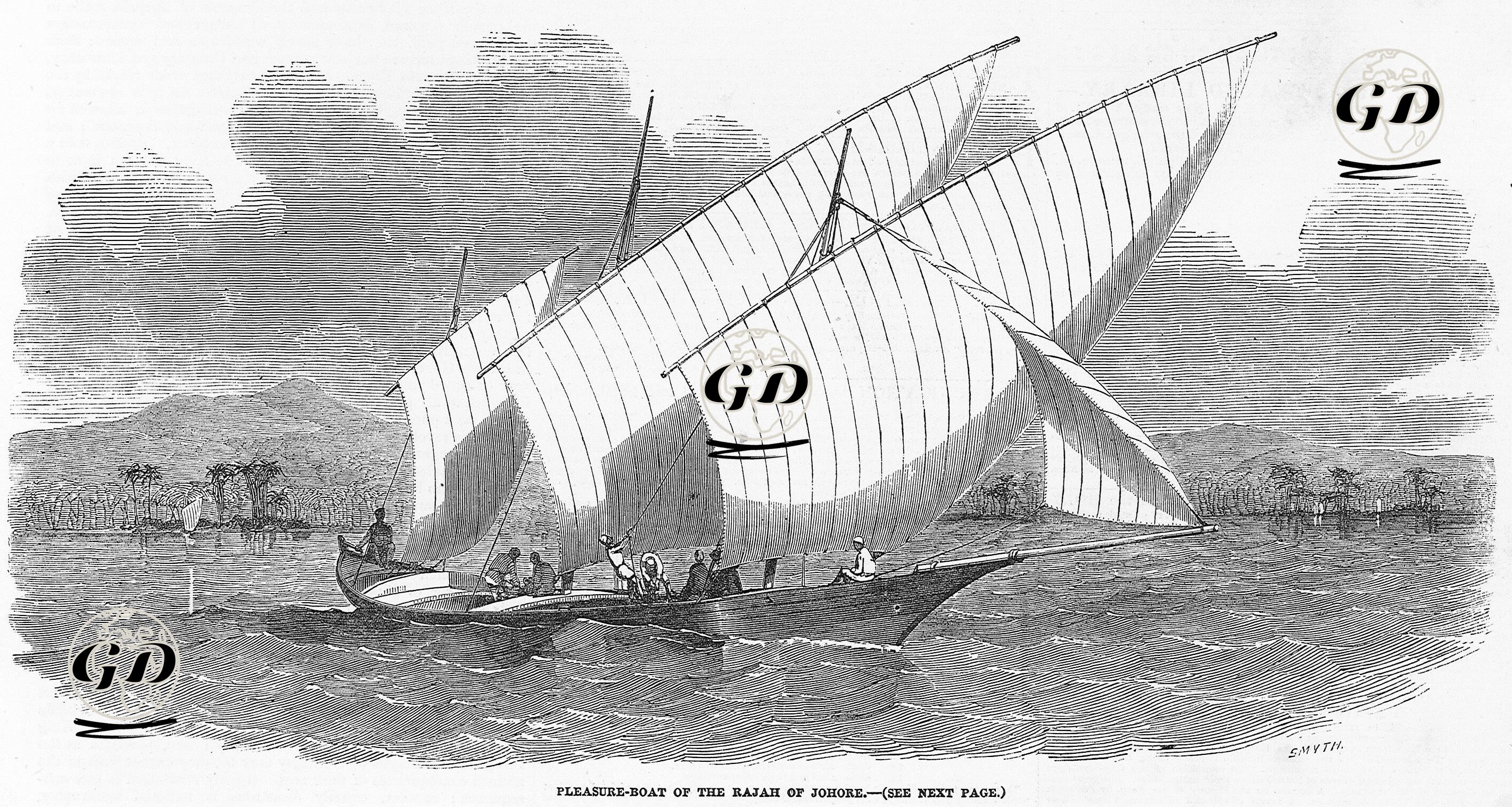 Pleasure Boat Of The Rajah Of Johore  -  - 1851