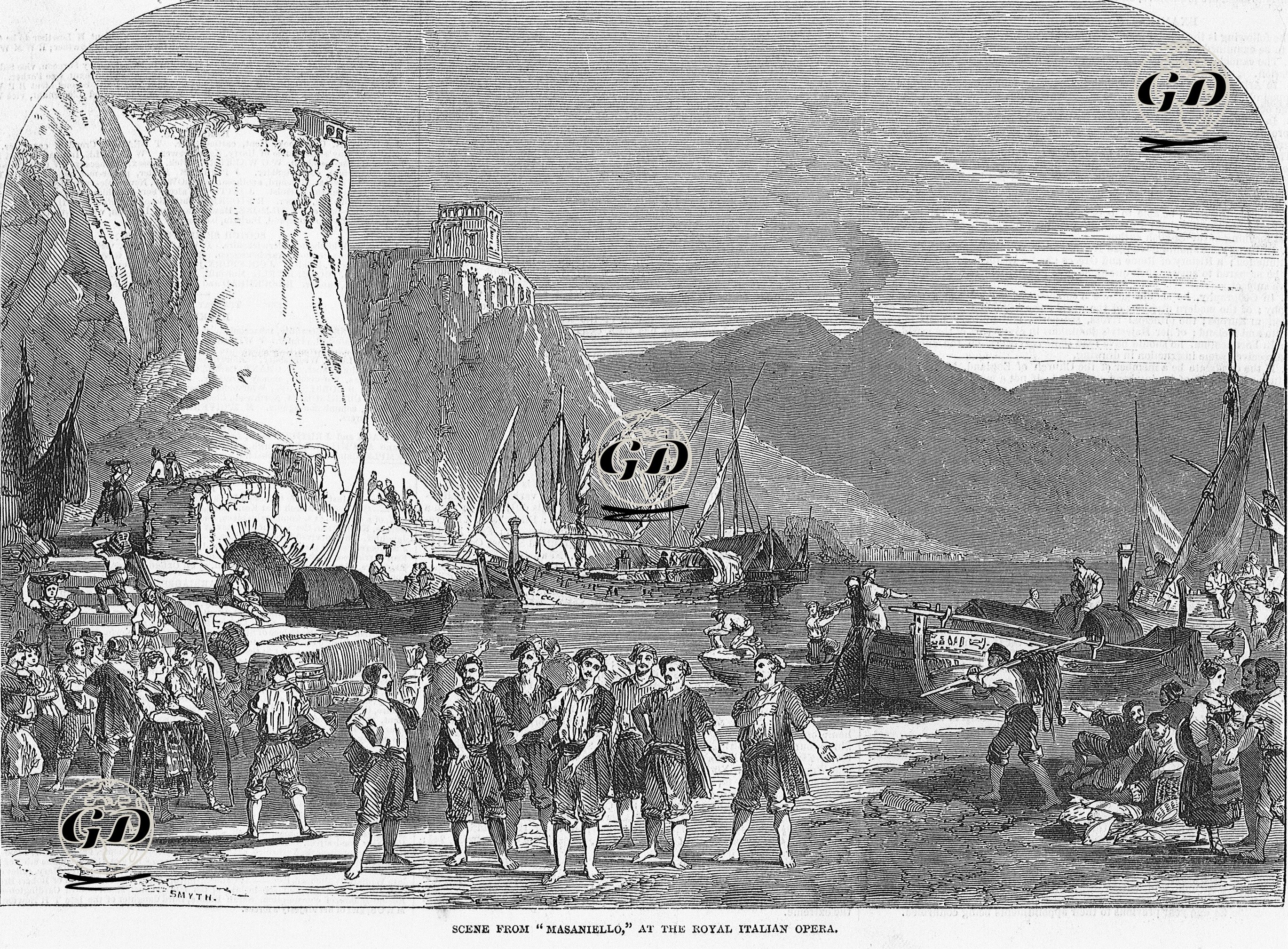 "Masaniello" Operasından Bir Sahne, Kraliyet İtalyan Operası  -  - 1849