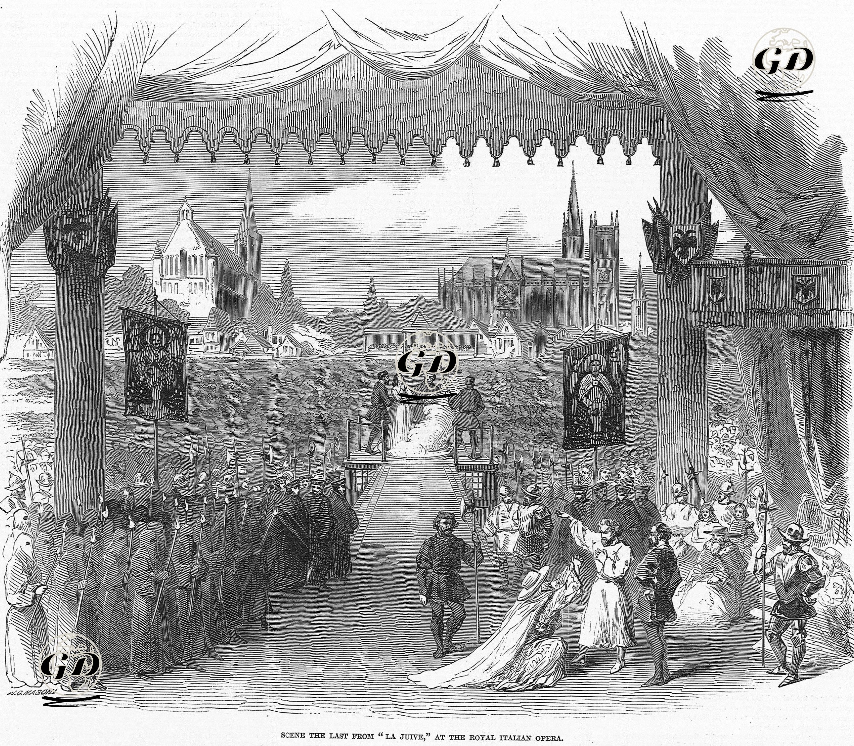 Scene The Last From La Juive At The Royal İtalian Opera -  - 1850