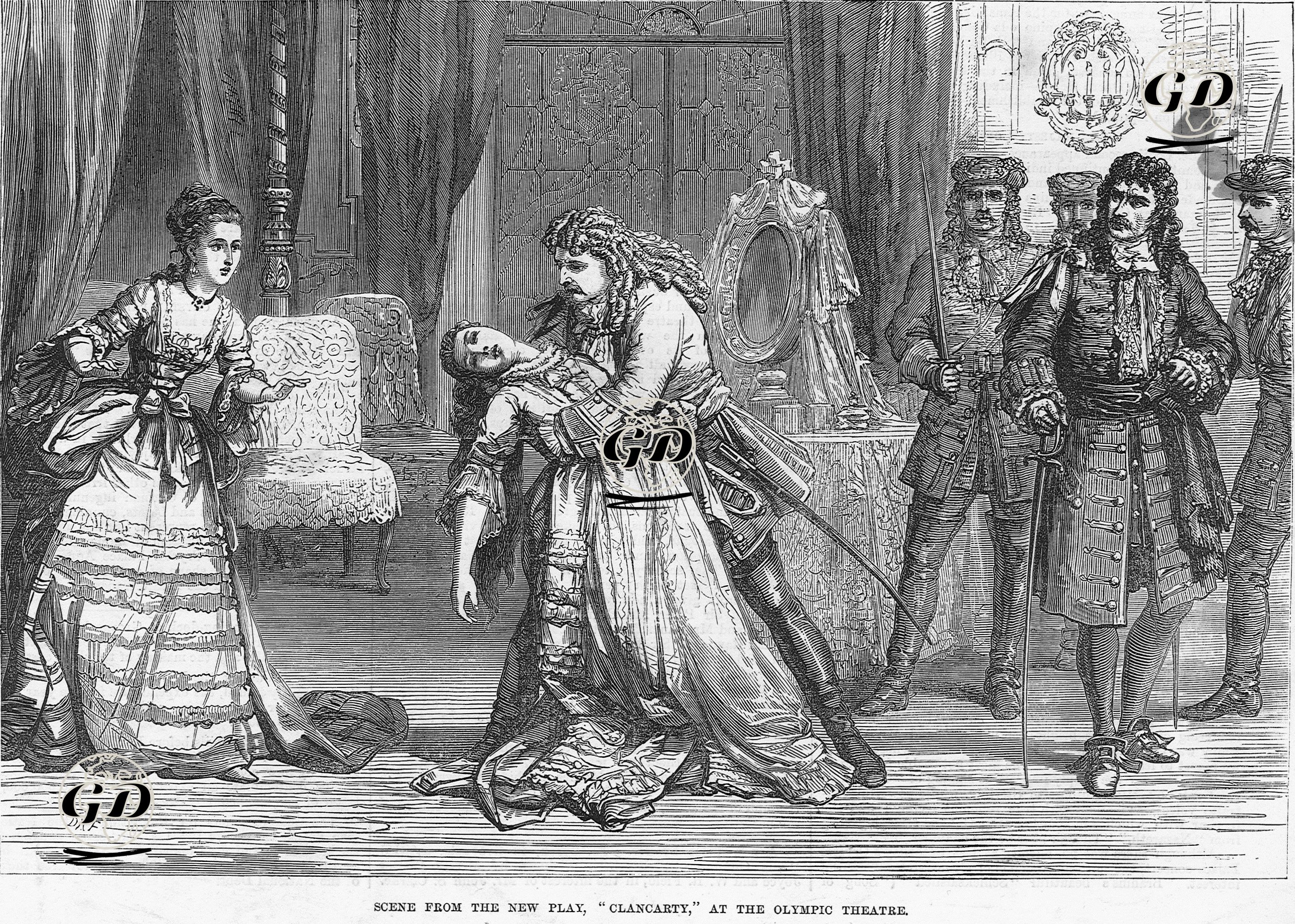"Clancarty" Oyunundan Bir Sahne, Olimpik Tiyatrosu  -  - 1874